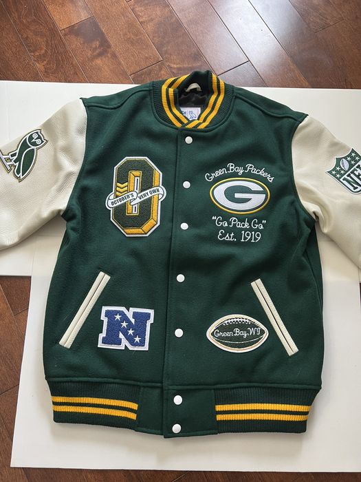 OVO x NFL Green Bay Packers Varsity Jacket Green - SS23 Men's - US