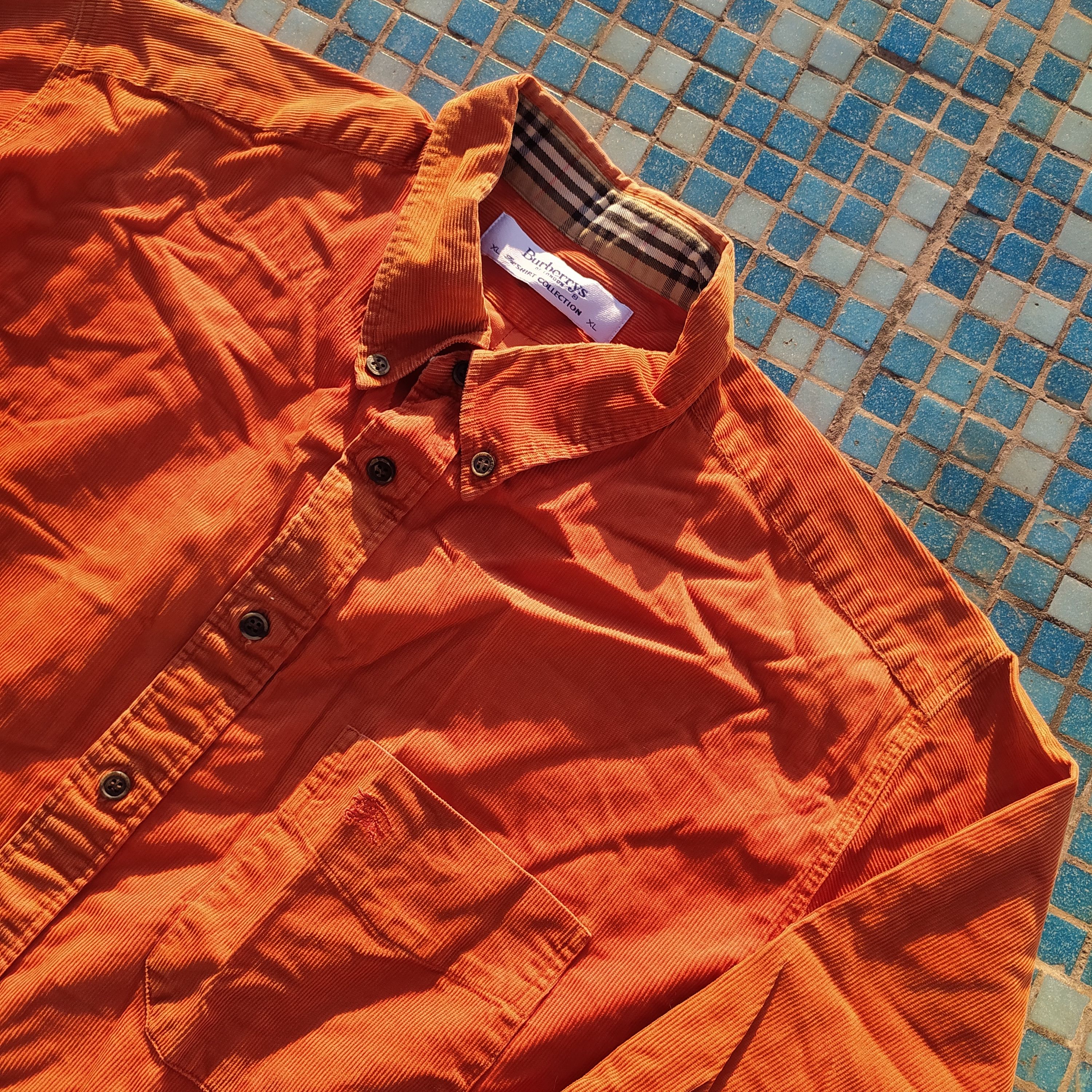 Burberry × Vintage Vintage Y2K Luxury Corduroy Burberry Nova check plated Shirt Size US XL / EU 56 / 4 - 5 Thumbnail