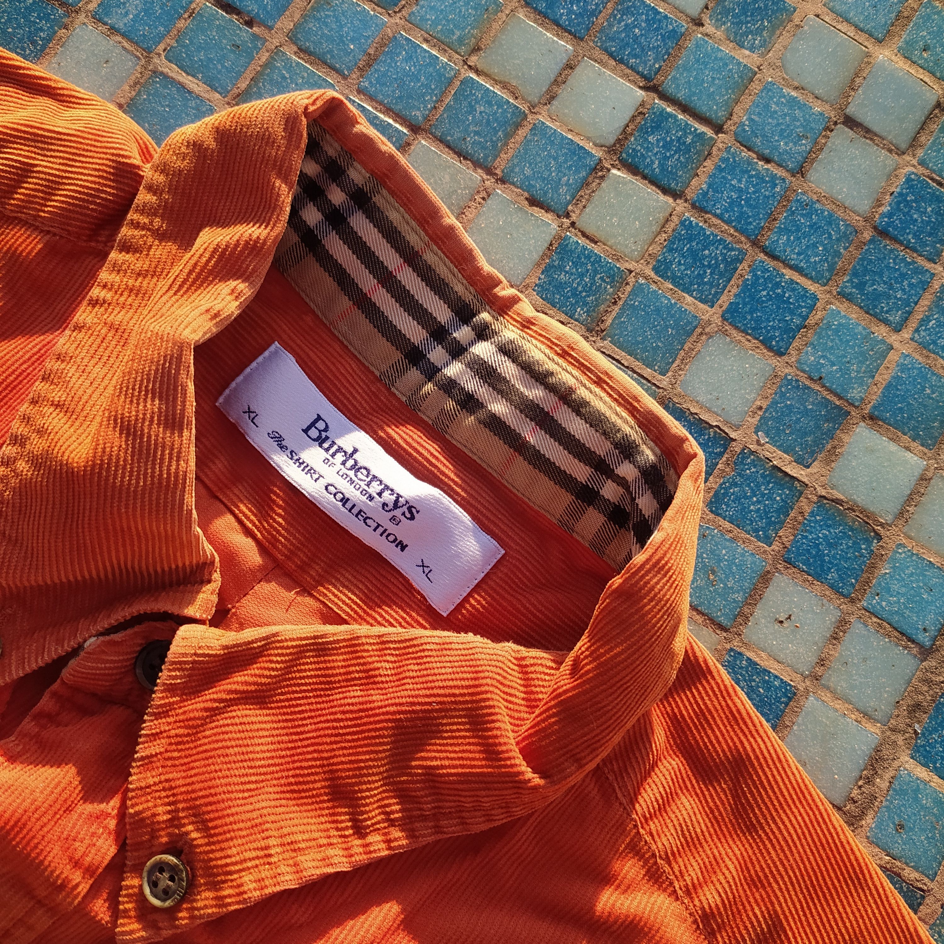 Burberry × Vintage Vintage Y2K Luxury Corduroy Burberry Nova check plated Shirt Size US XL / EU 56 / 4 - 7 Thumbnail