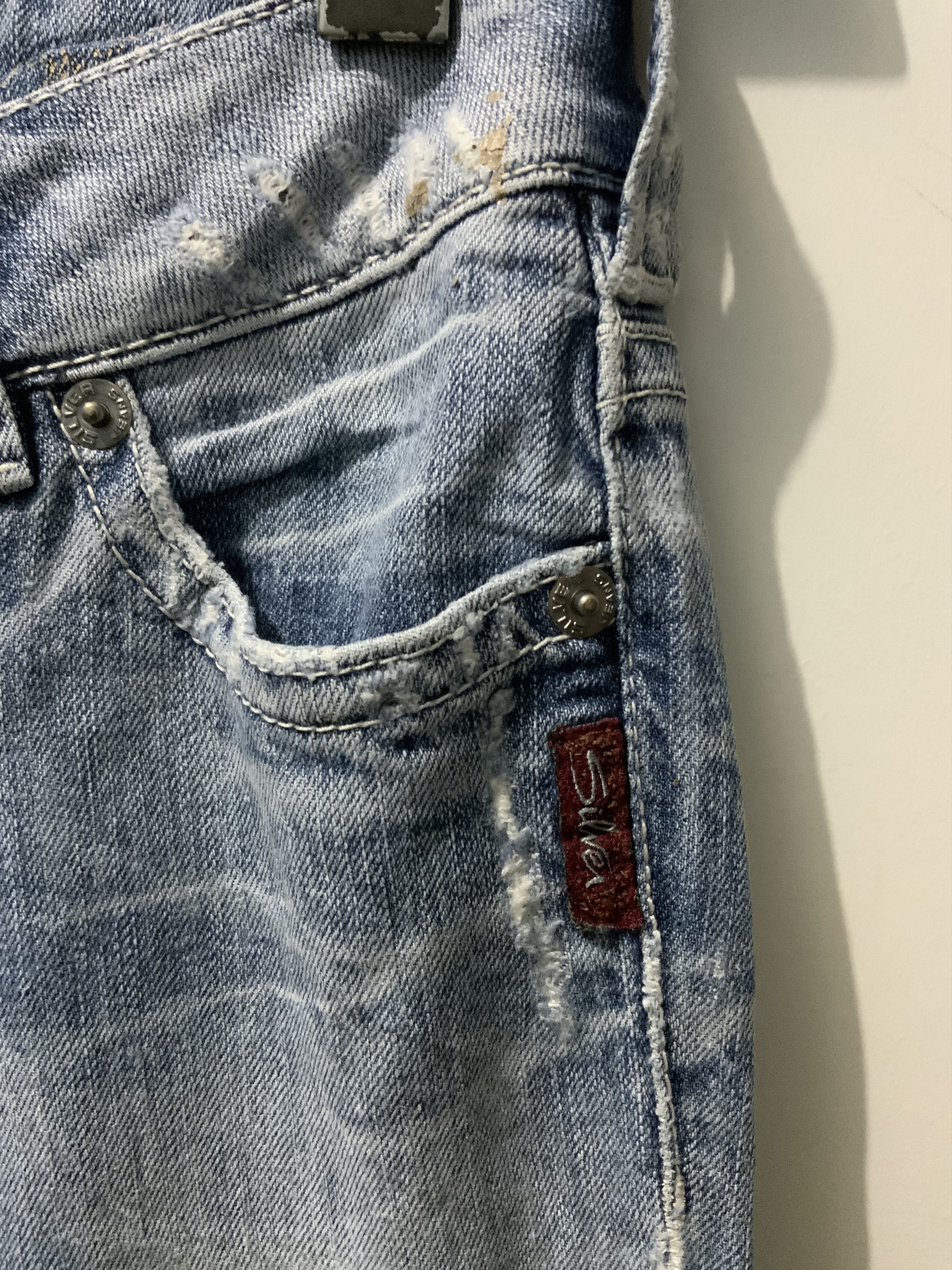 Jean Silver Jeans Bell Bottom Distressed Denim Size US 28 / EU 44 - 7 Thumbnail