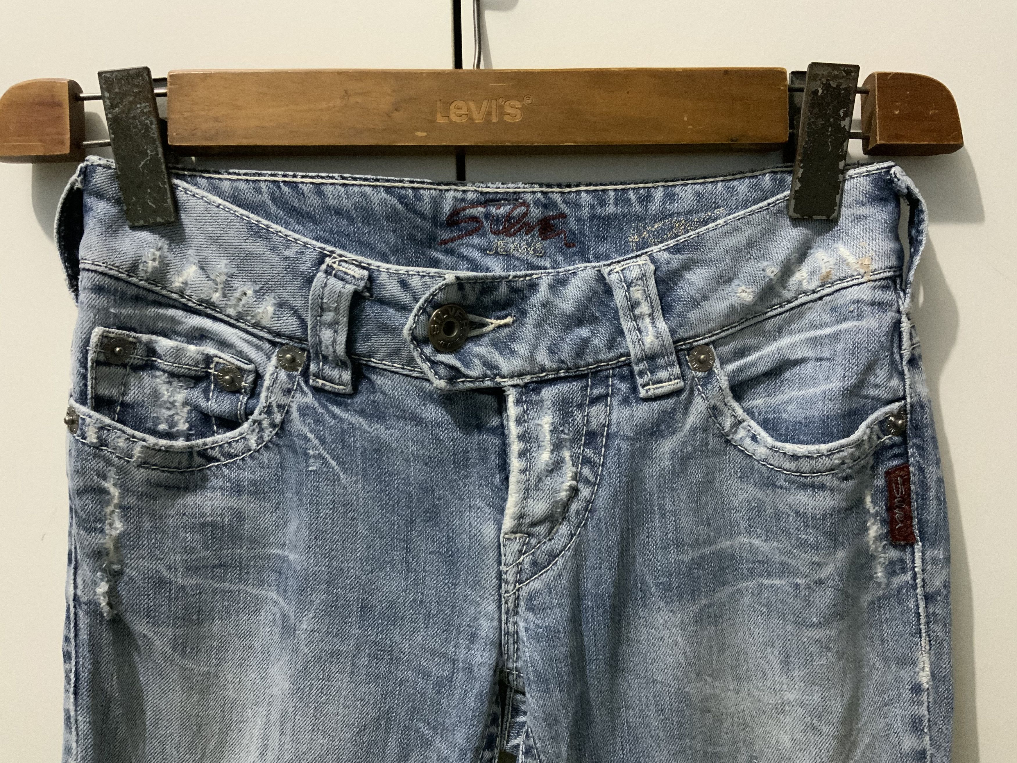 Jean Silver Jeans Bell Bottom Distressed Denim Size US 28 / EU 44 - 3 Thumbnail
