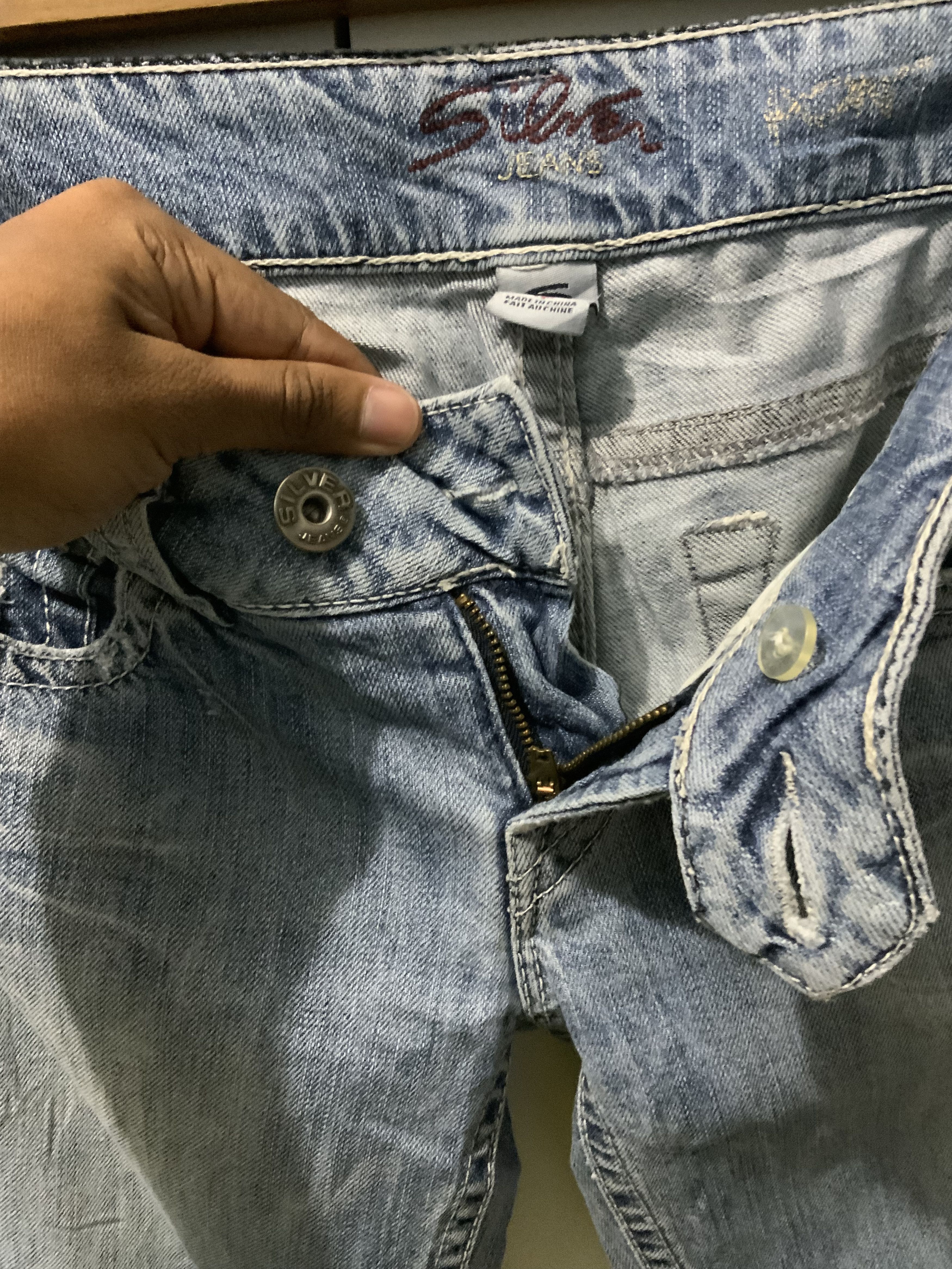 Jean Silver Jeans Bell Bottom Distressed Denim Size US 28 / EU 44 - 14 Thumbnail