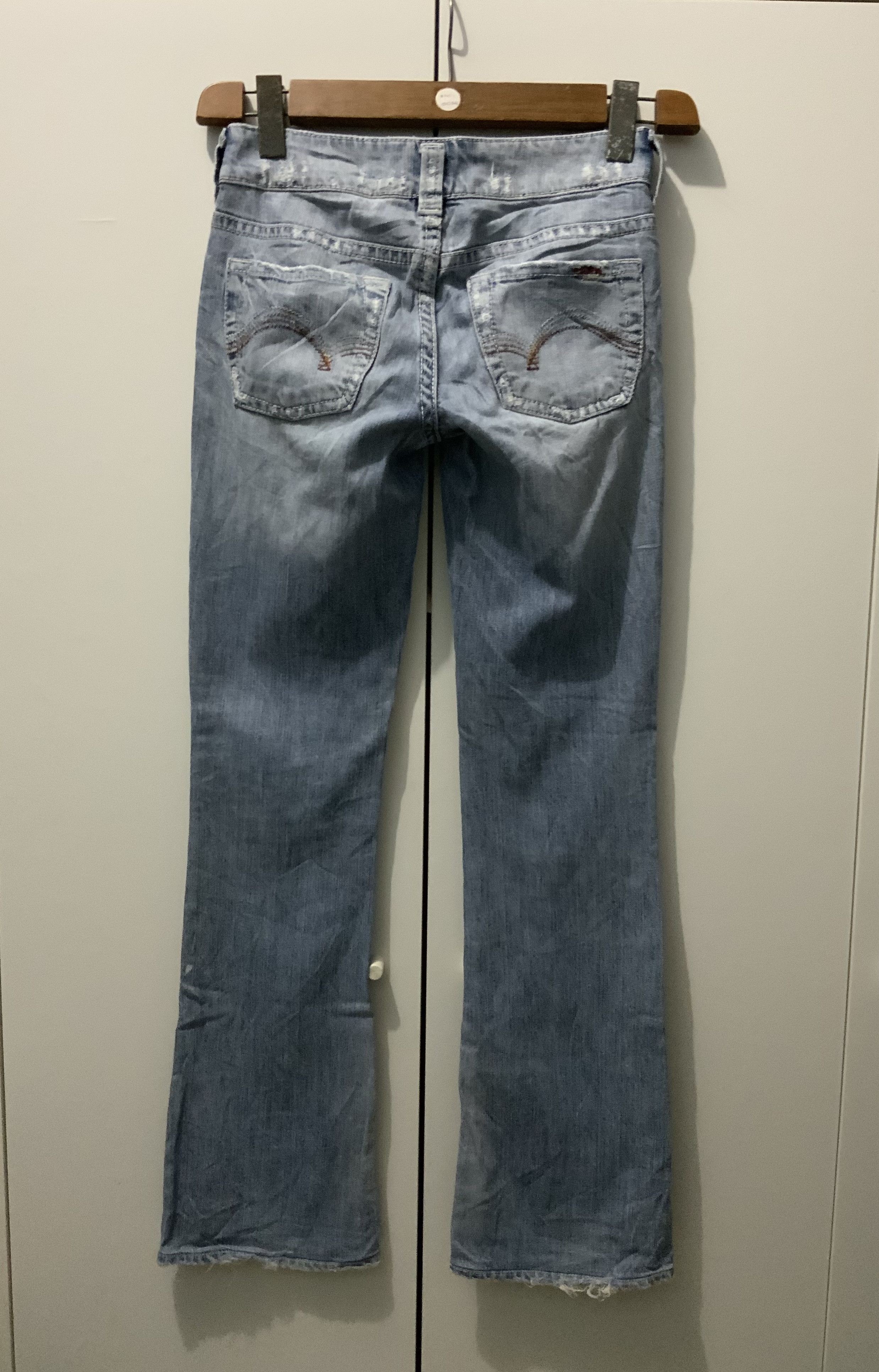 Silver Jeans Bell Bottom Distressed Denim