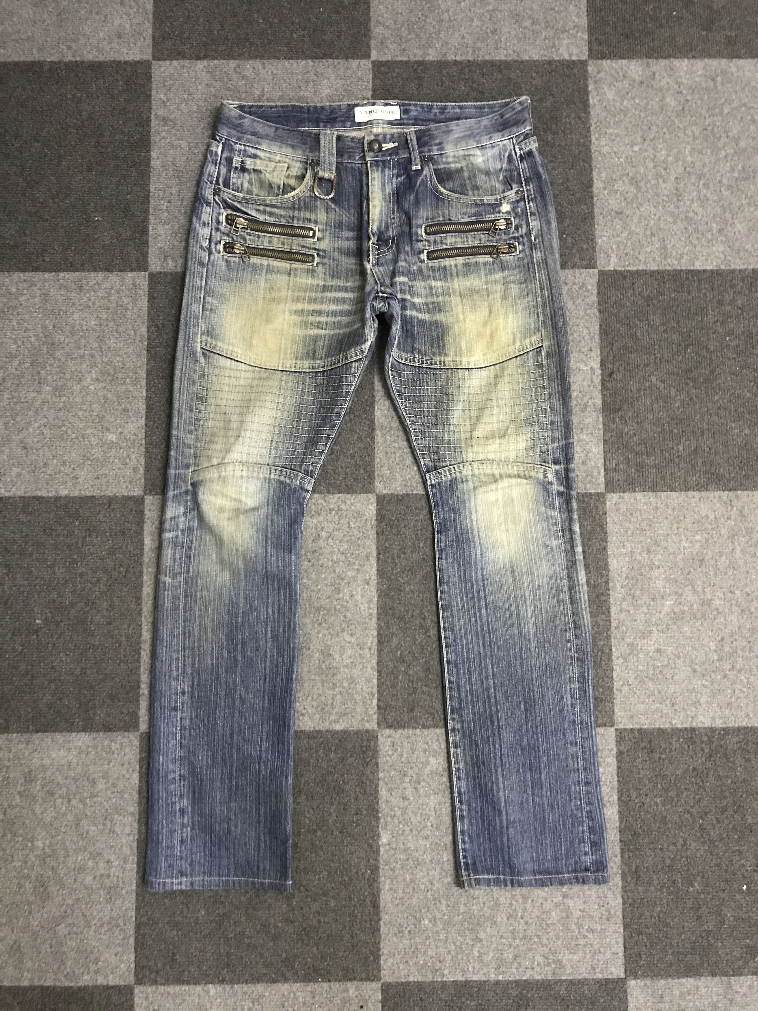 Japanese Brand D151 VANQUISH TOKYO Biker Jeans Size US 33 - 3 Thumbnail