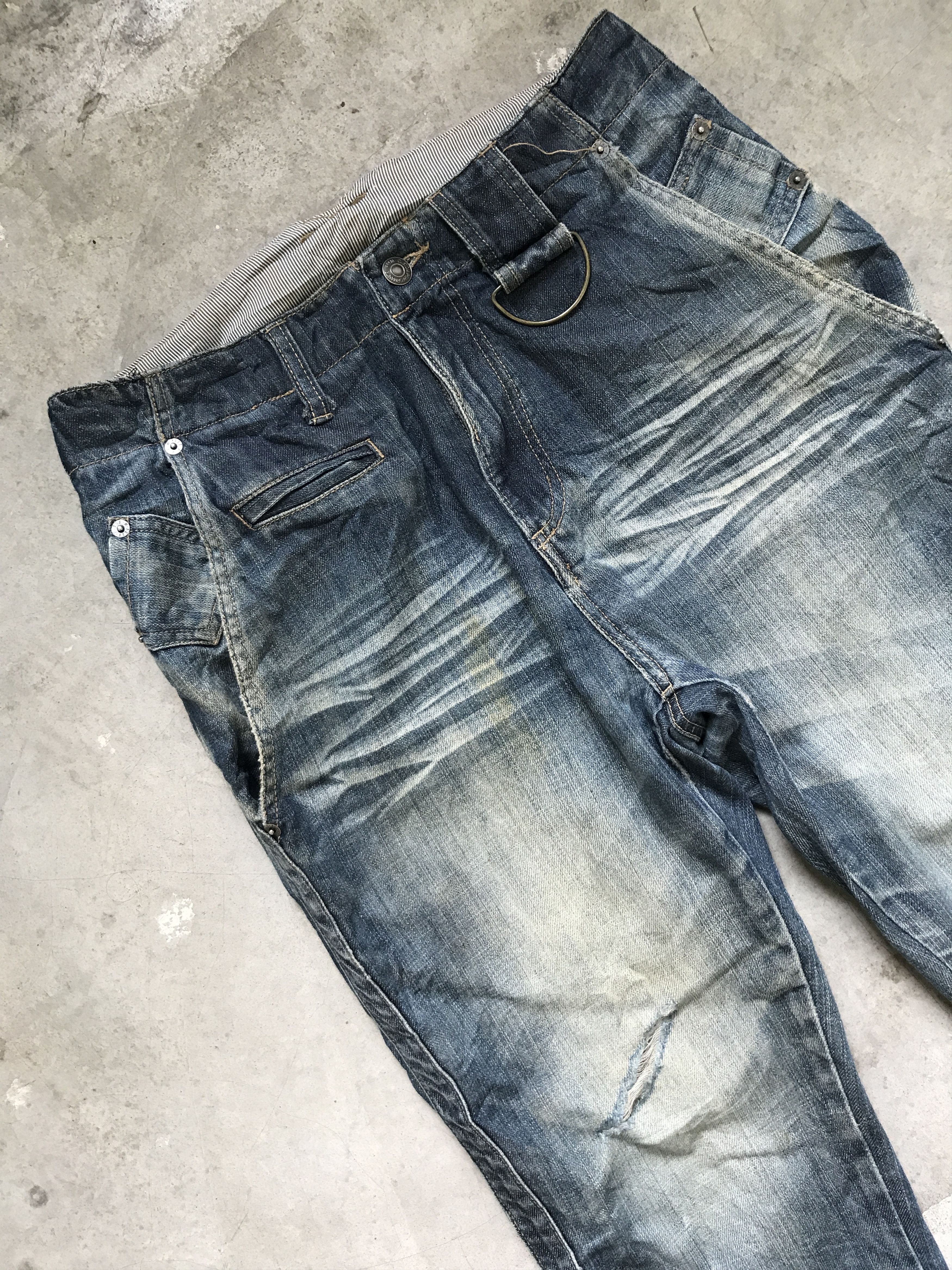Japanese Brand × PPFM D43-PPFM Japan Cropped Distressed Denim Size US 30 / EU 46 - 2 Thumbnail