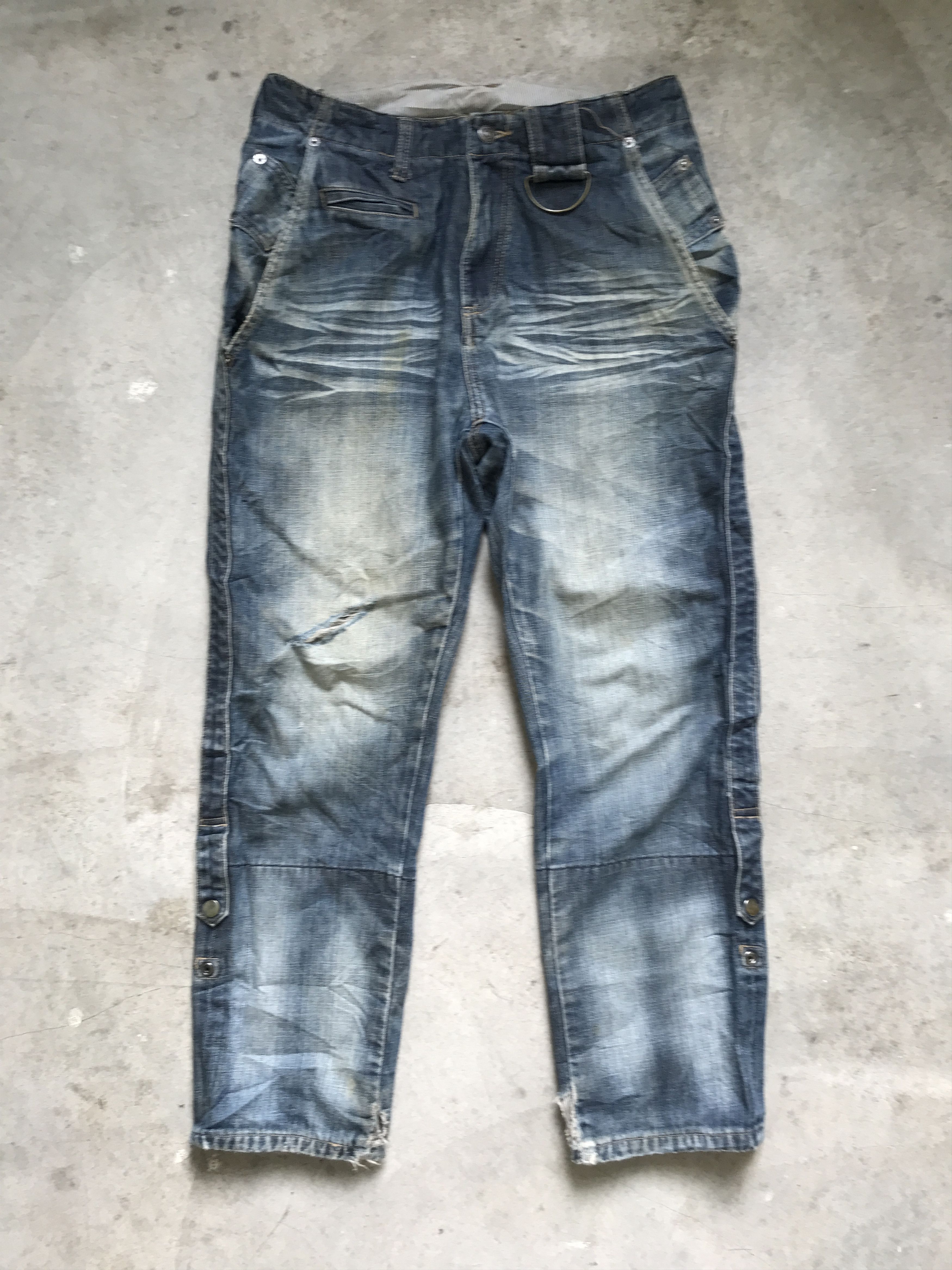 Japanese Brand × PPFM D43-PPFM Japan Cropped Distressed Denim Size US 30 / EU 46 - 1 Thumbnail