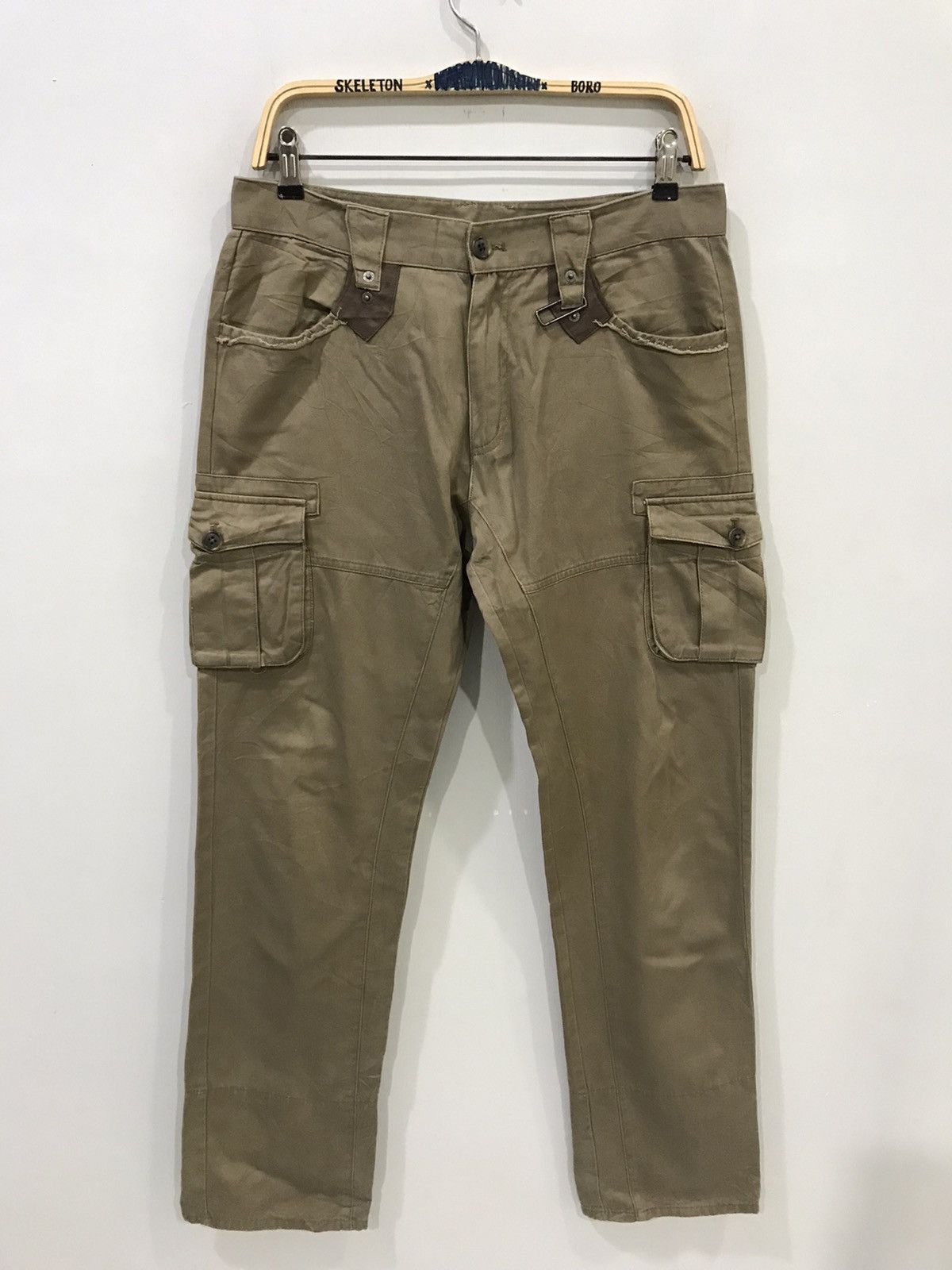 image of Ppfm Japan Streetwear Dope Anarchydenim Series Cargo Pant in Tan Khakis, Men's (Size 31)