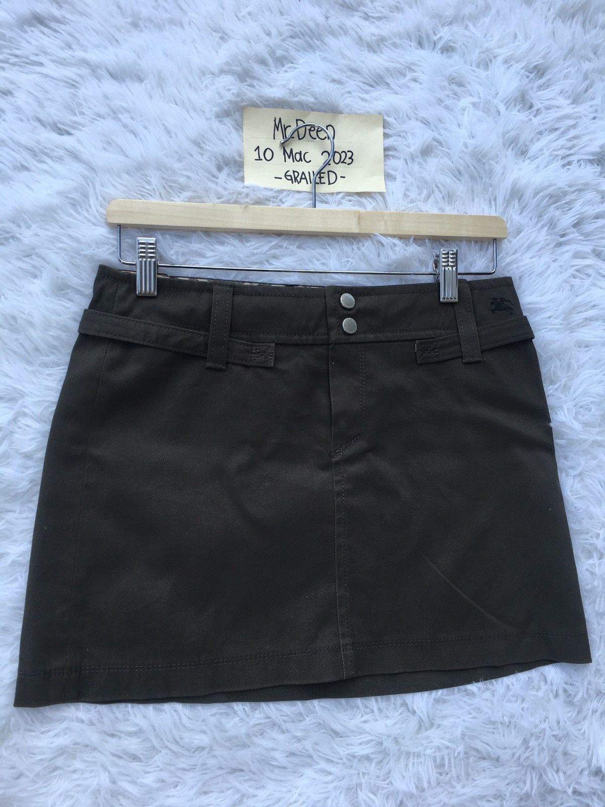 Burberry Rare Vintage Burberry Army Green Short Skirt Size 29" - 3 Thumbnail