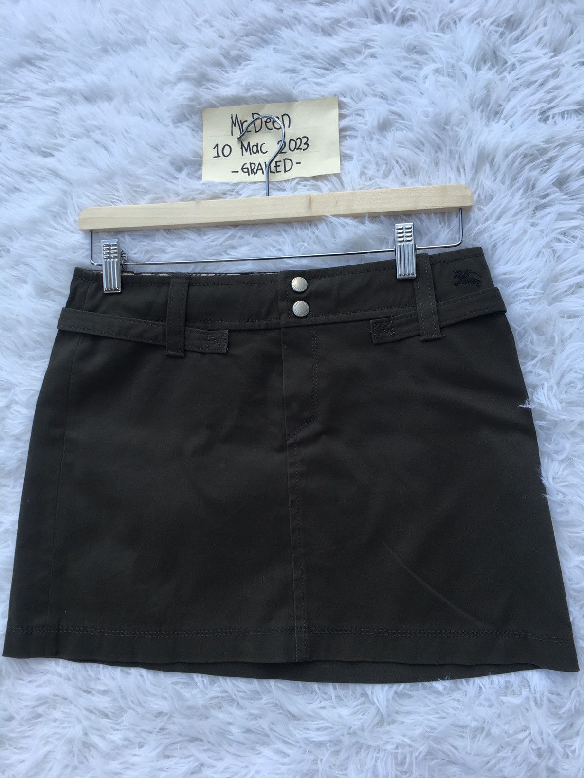 Burberry Rare Vintage Burberry Army Green Short Skirt Size 29" - 4 Thumbnail