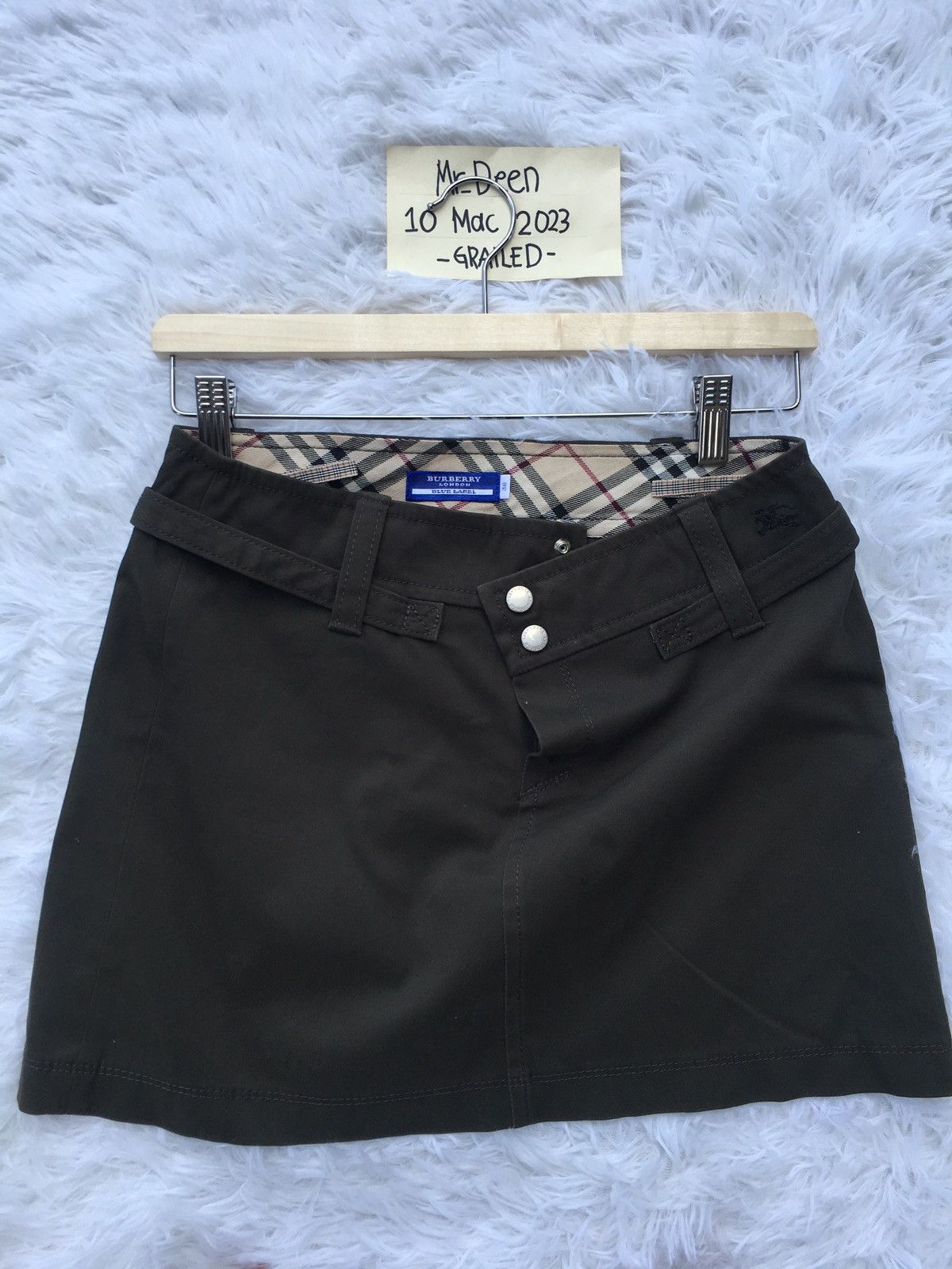 Burberry Rare Vintage Burberry Army Green Short Skirt Size 29" - 6 Thumbnail