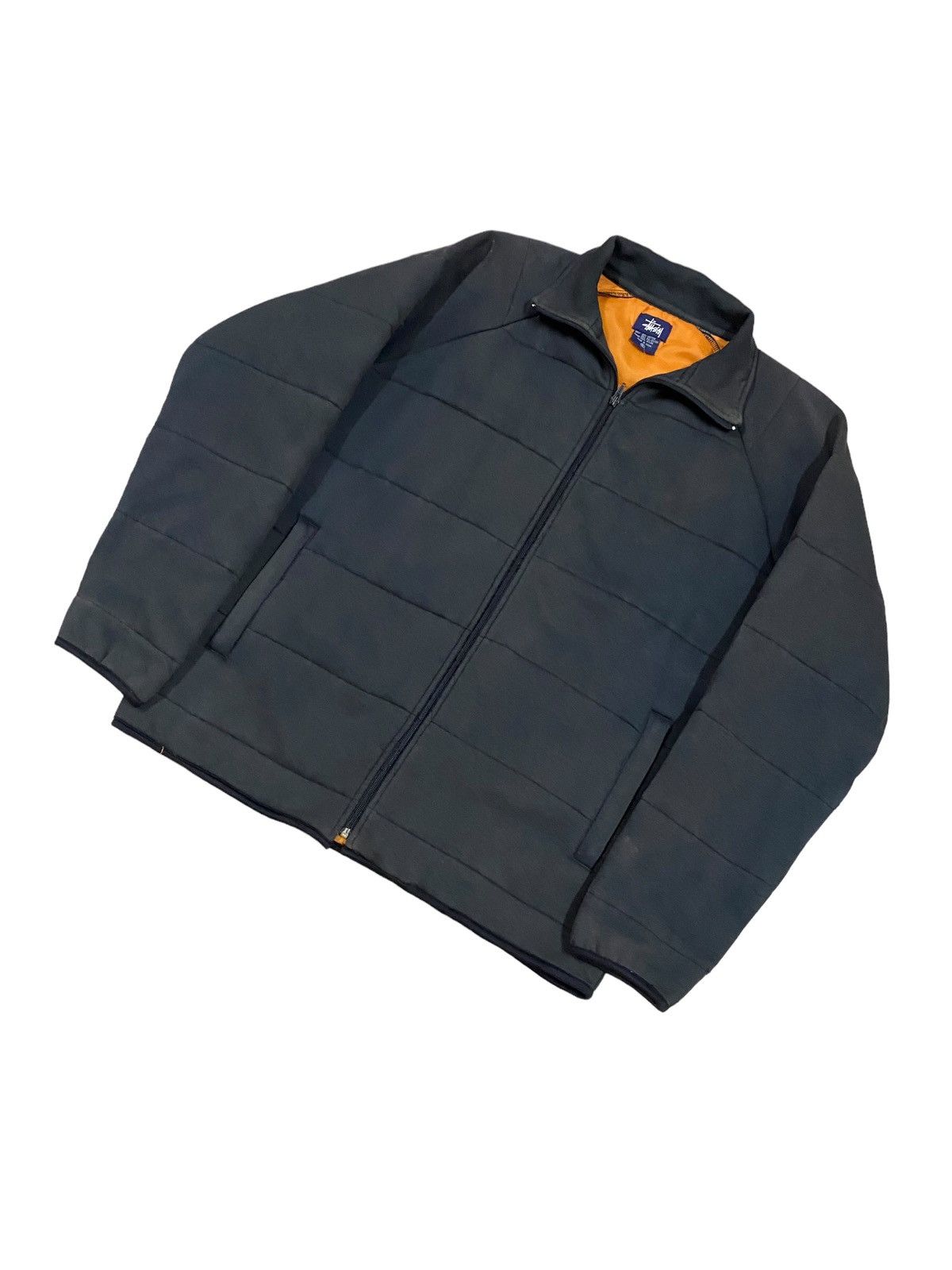 Stussy Vtg🔥90’s Stussy Quilted Sweater Black Sunfaded Zipper Ideal Size US XL / EU 56 / 4 - 7 Thumbnail