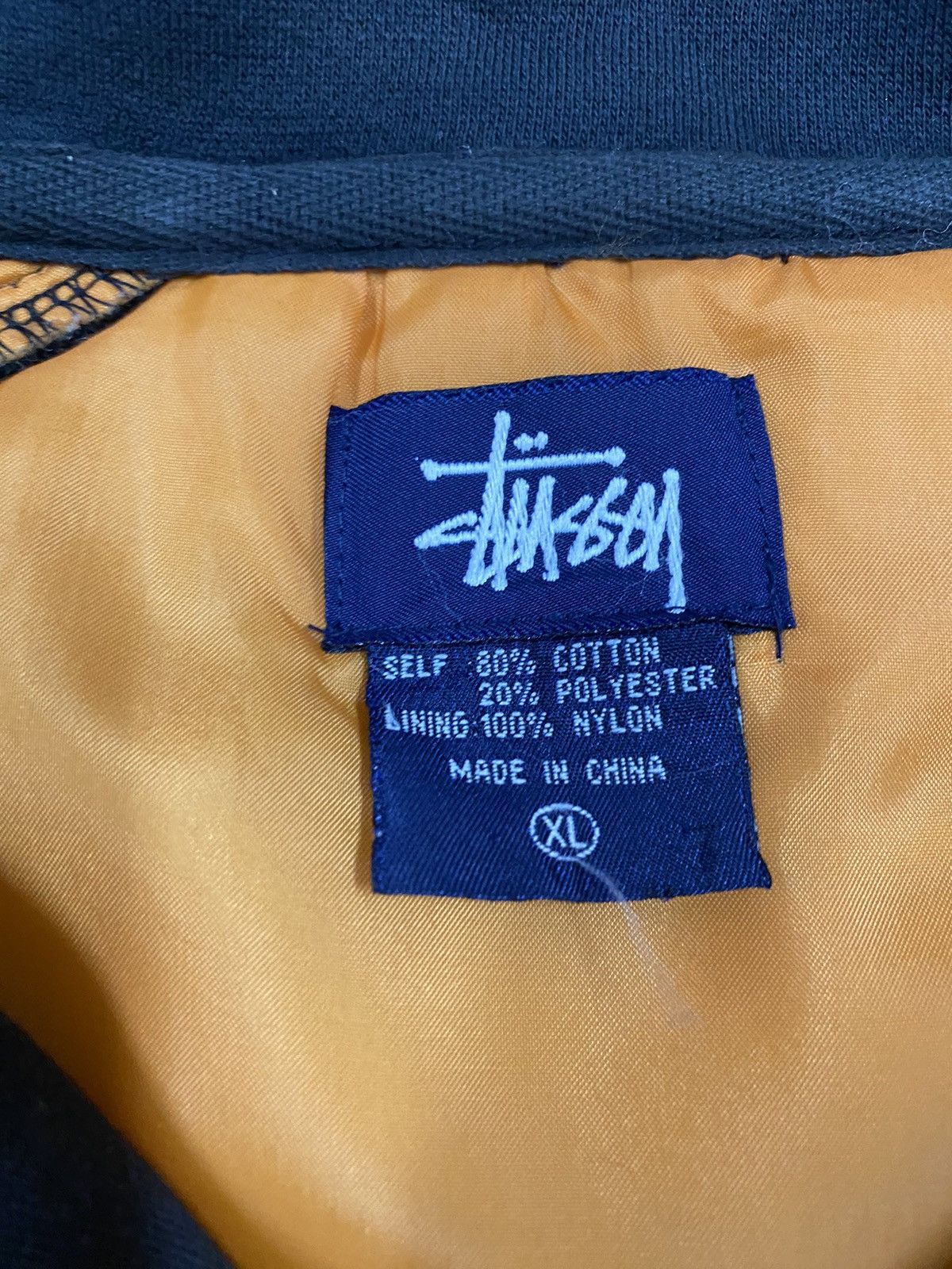 Stussy Vtg🔥90’s Stussy Quilted Sweater Black Sunfaded Zipper Ideal Size US XL / EU 56 / 4 - 18 Thumbnail