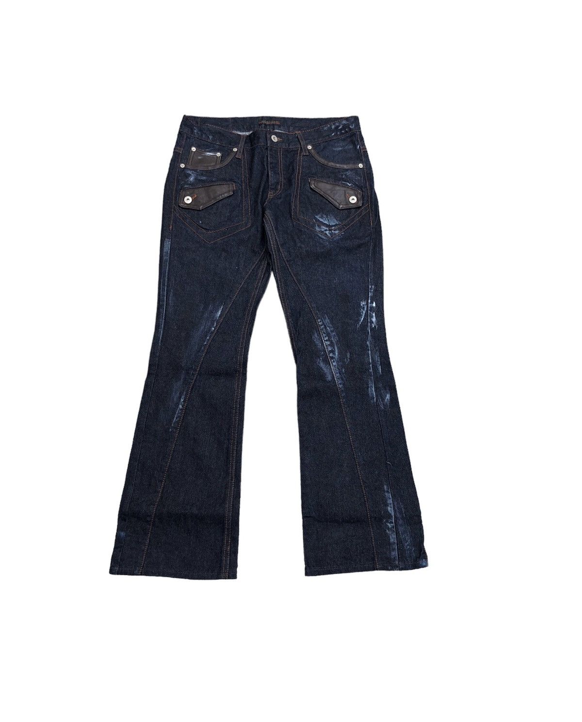 image of Morgan Homme Flared Jeans in Nav, Men's (Size 34)