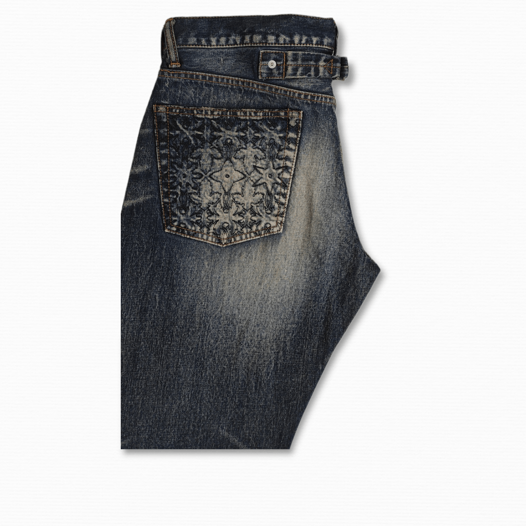 Hiroshi Fujiwara Archive FW 2007 SWAGGER LV Motive vintage buckle back jeans Size US 34 / EU 50 - 14 Thumbnail