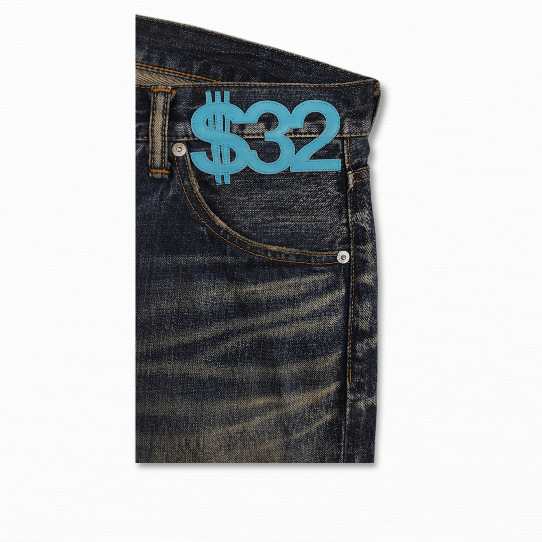 Hiroshi Fujiwara Archive FW 2007 SWAGGER LV Motive vintage buckle back jeans Size US 34 / EU 50 - 8 Thumbnail