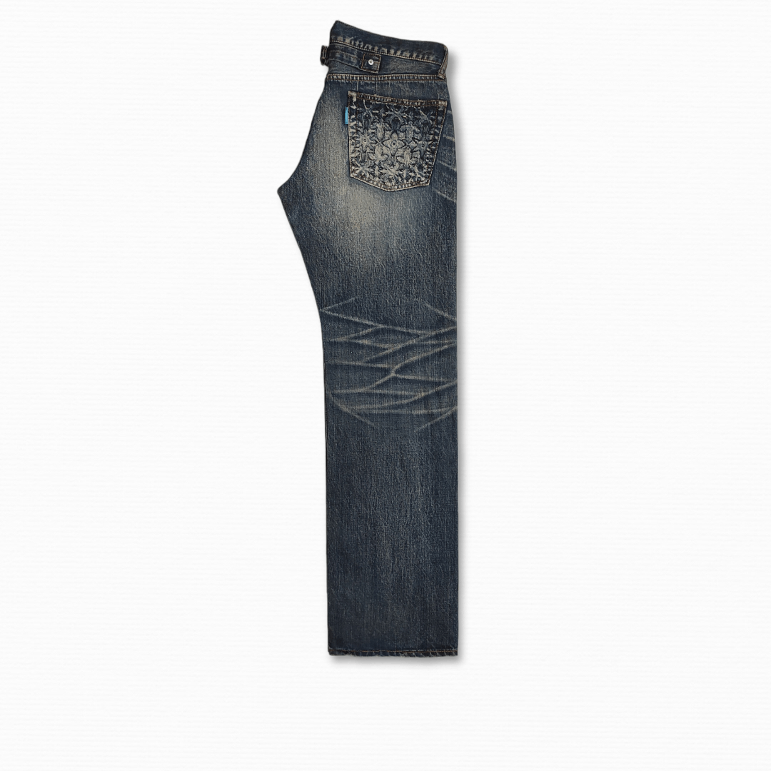 Hiroshi Fujiwara Archive FW 2007 SWAGGER LV Motive vintage buckle back jeans Size US 34 / EU 50 - 13 Thumbnail