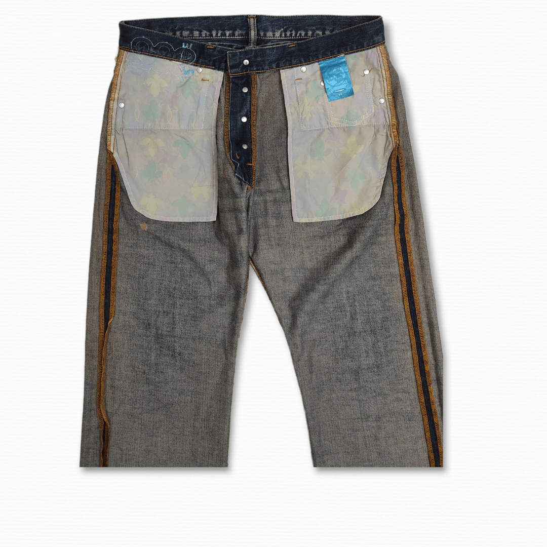 Hiroshi Fujiwara Archive FW 2007 SWAGGER LV Motive vintage buckle back jeans Size US 34 / EU 50 - 15 Thumbnail