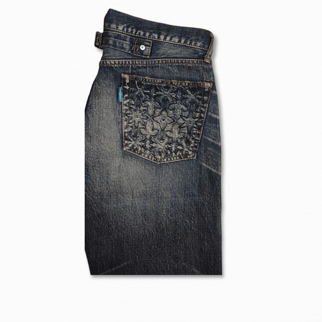 Hiroshi Fujiwara Archive FW 2007 SWAGGER LV Motive vintage buckle back jeans Size US 34 / EU 50 - 16 Thumbnail