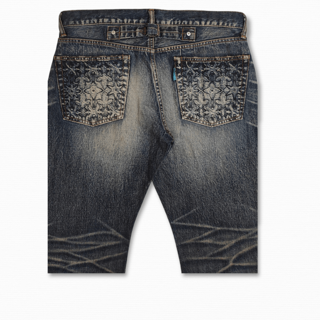 Hiroshi Fujiwara Archive FW 2007 SWAGGER LV Motive vintage buckle back jeans Size US 34 / EU 50 - 11 Thumbnail