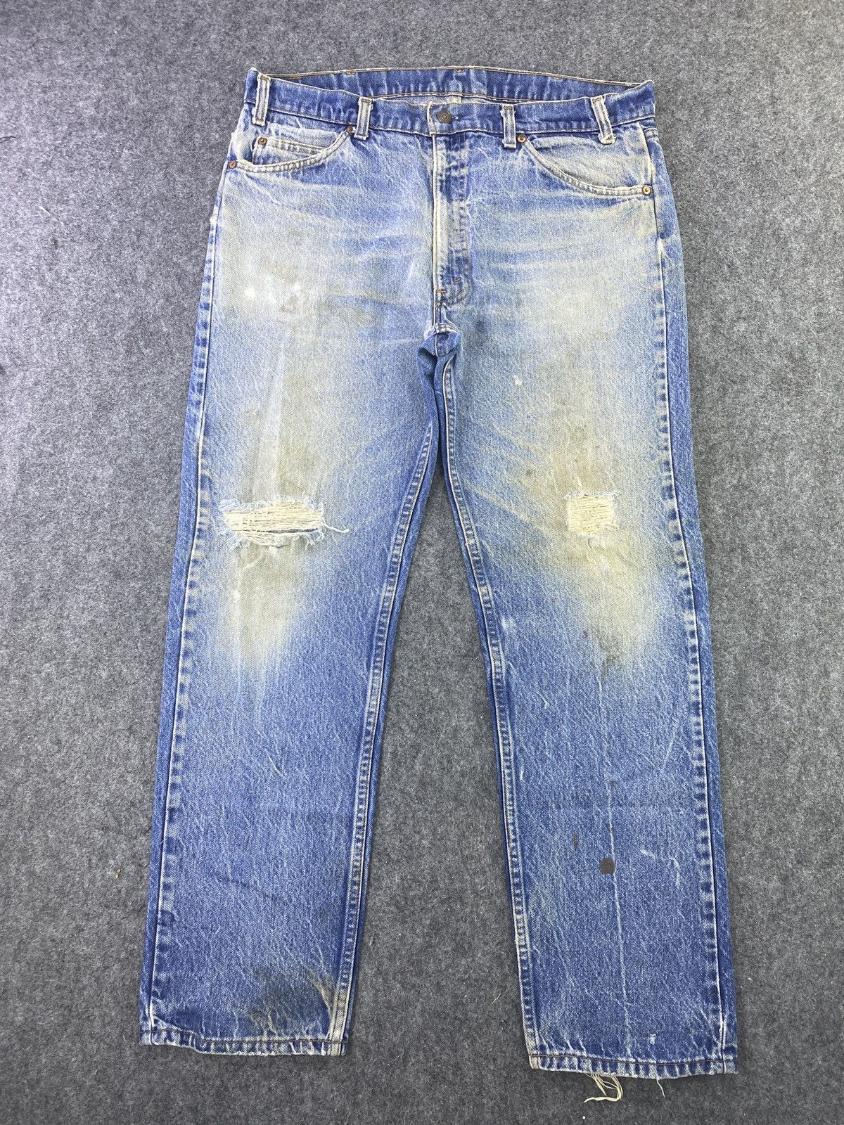 Levi's 80s Vintage Levi's 505 Jeans Distressed Stone Blue Wash-J601 Size US 38 / EU 54 - 1 Thumbnail