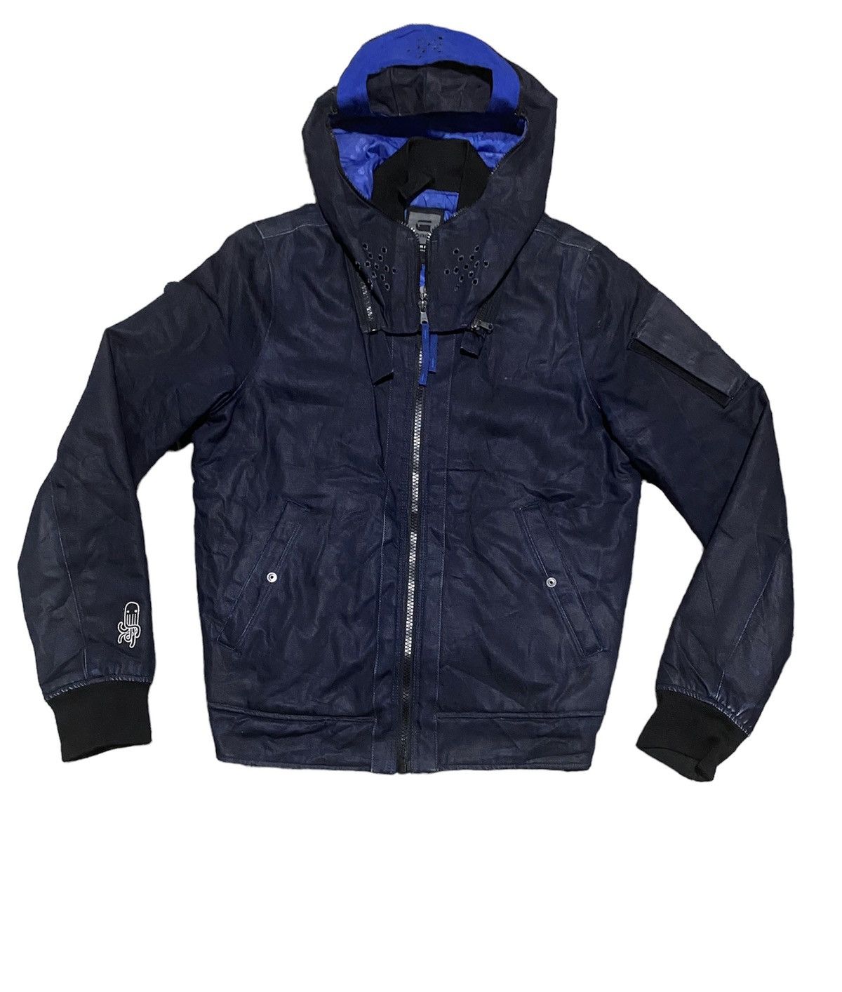 G-Star × Pharrell G ⭐️ Raw x Pharrell Gorpcore Indigo Flight Biker Jacket Size US L / EU 52-54 / 3 - 3 Thumbnail
