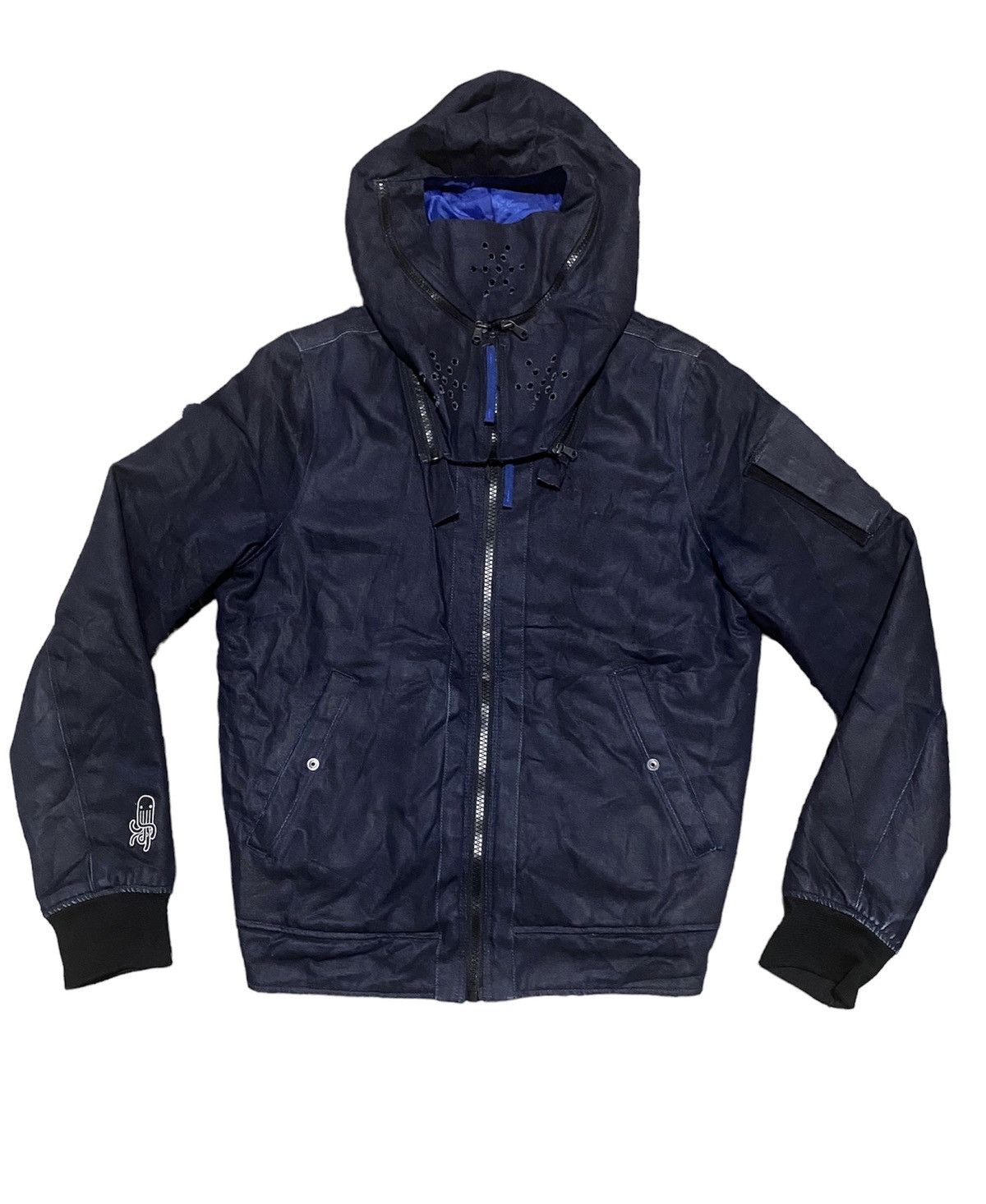 G-Star × Pharrell G ⭐️ Raw x Pharrell Gorpcore Indigo Flight Biker Jacket Size US L / EU 52-54 / 3 - 4 Thumbnail
