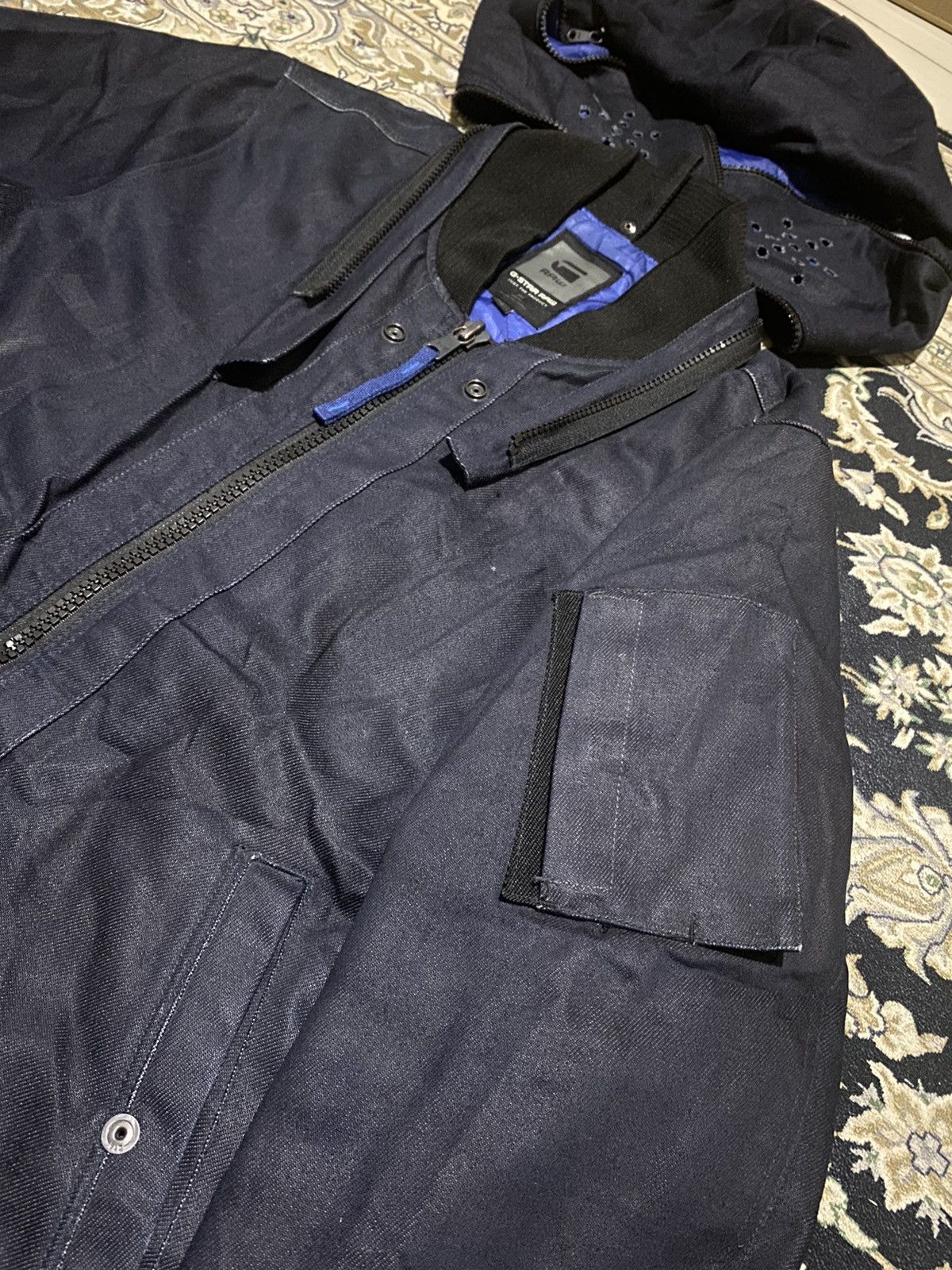 G-Star × Pharrell G ⭐️ Raw x Pharrell Gorpcore Indigo Flight Biker Jacket Size US L / EU 52-54 / 3 - 8 Thumbnail