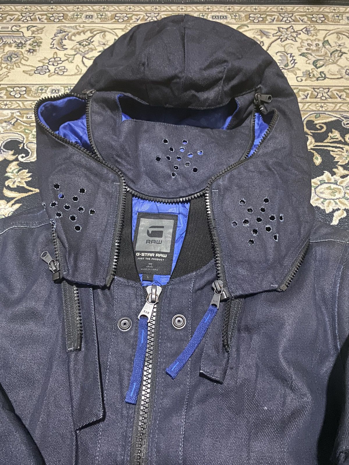 G-Star × Pharrell G ⭐️ Raw x Pharrell Gorpcore Indigo Flight Biker Jacket Size US L / EU 52-54 / 3 - 9 Thumbnail