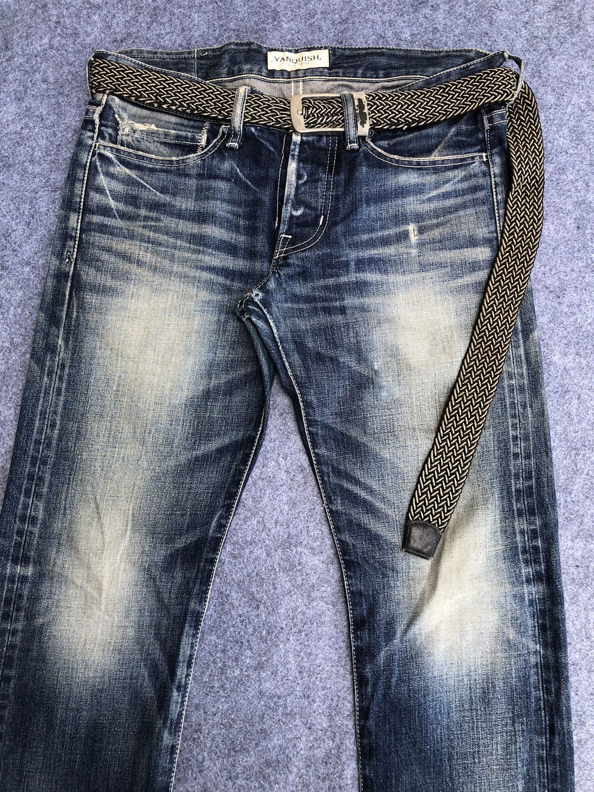 Japanese Brand Rare🔥Combo Set Vanquish Tokyo Japan Jeans & Belt Size US 33 - 2 Thumbnail