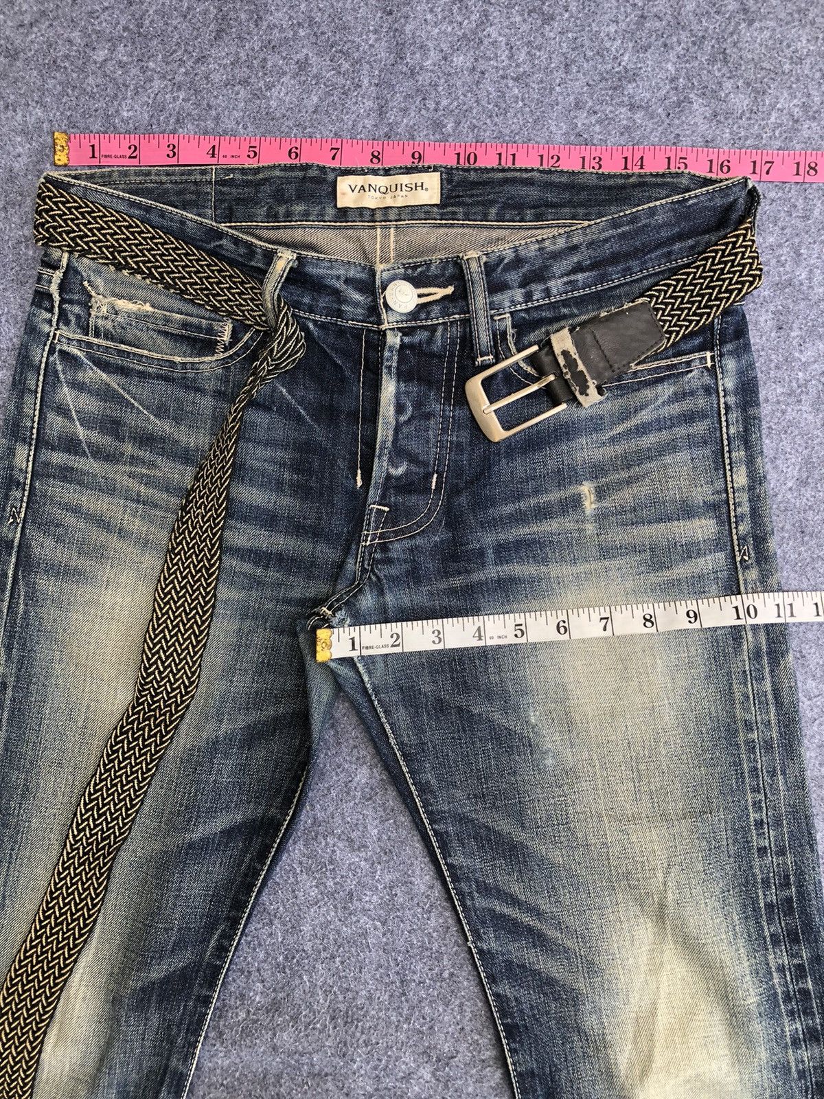 Japanese Brand Rare🔥Combo Set Vanquish Tokyo Japan Jeans & Belt Size US 33 - 15 Thumbnail
