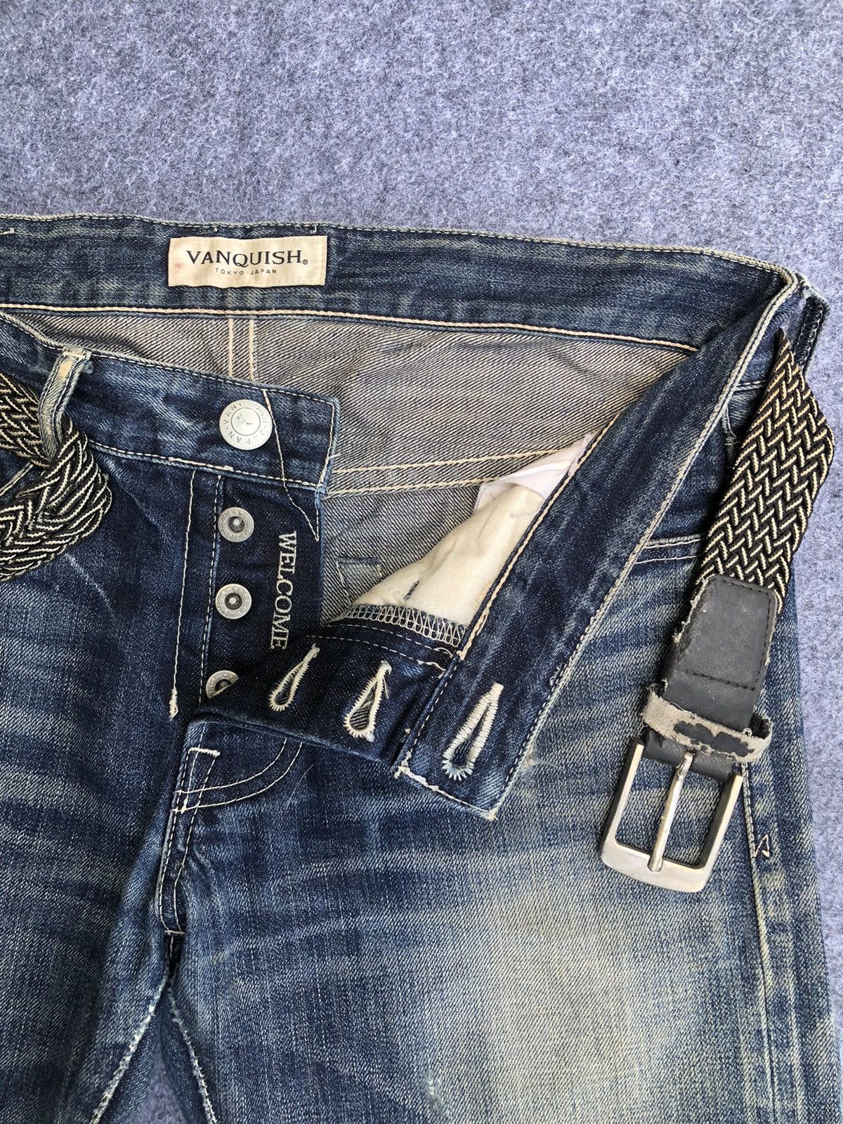 Japanese Brand Rare🔥Combo Set Vanquish Tokyo Japan Jeans & Belt Size US 33 - 10 Thumbnail