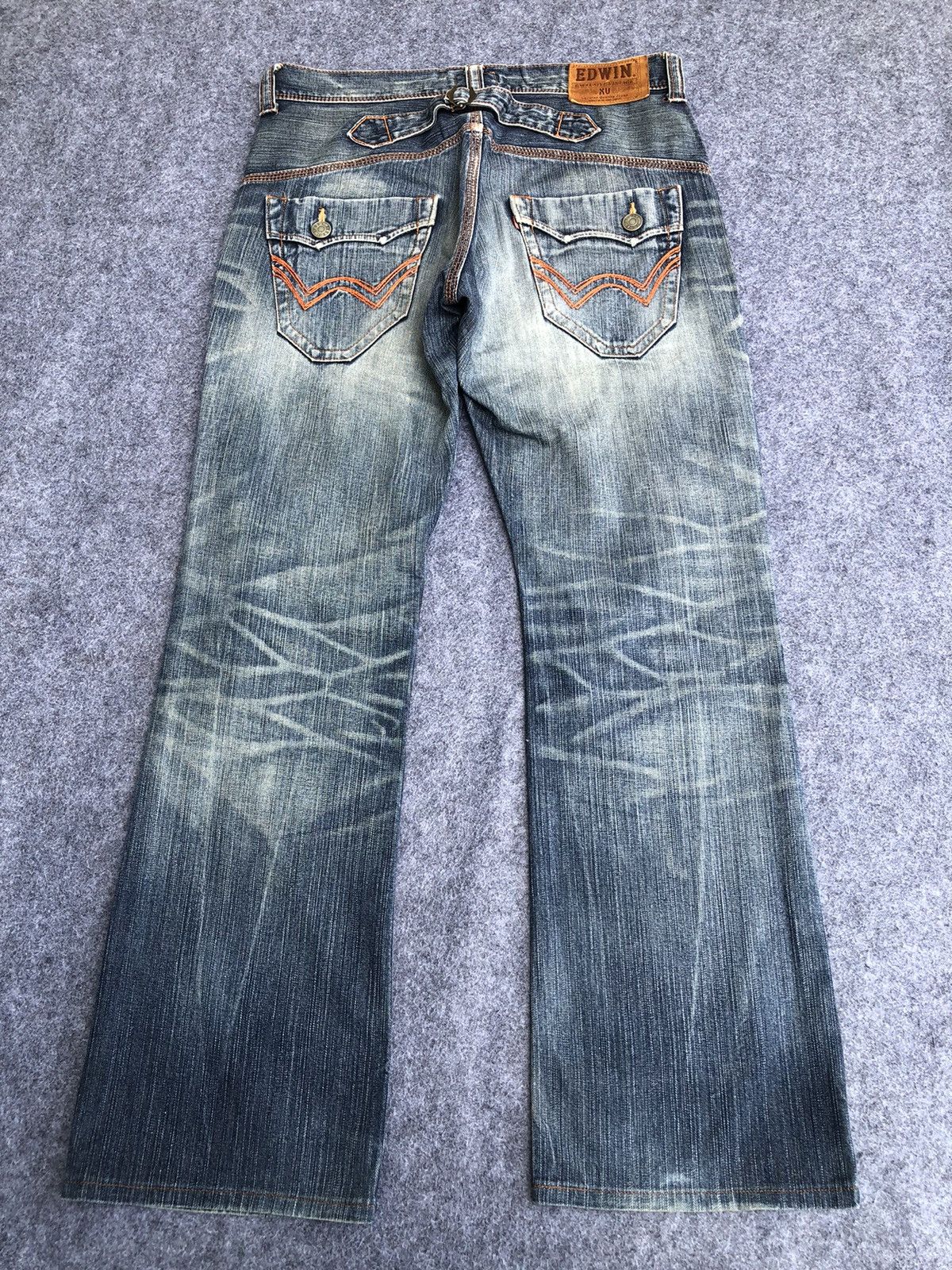 Edwin Last Drop🔥Rare🔥Edwin Distressed Bootcut Exclusive Vtg Jeans Size US 34 / EU 50 - 2 Thumbnail