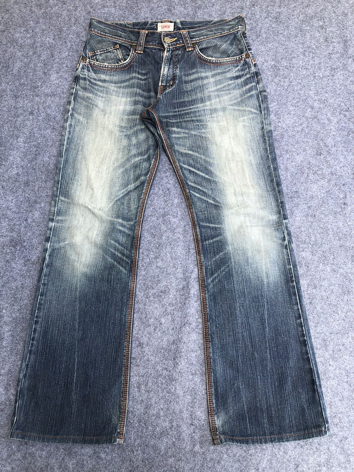 Edwin Last Drop🔥Rare🔥Edwin Distressed Bootcut Exclusive Vtg Jeans Size US 34 / EU 50 - 1 Thumbnail