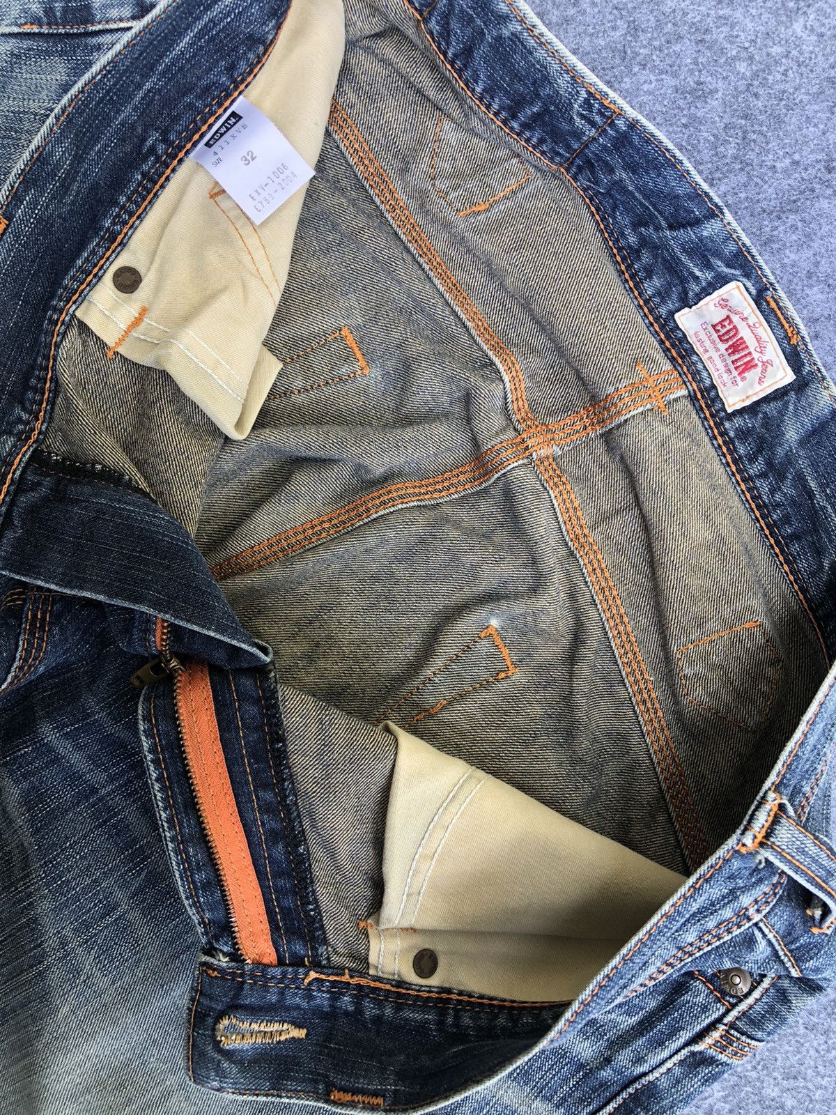 Edwin Last Drop🔥Rare🔥Edwin Distressed Bootcut Exclusive Vtg Jeans Size US 34 / EU 50 - 9 Thumbnail