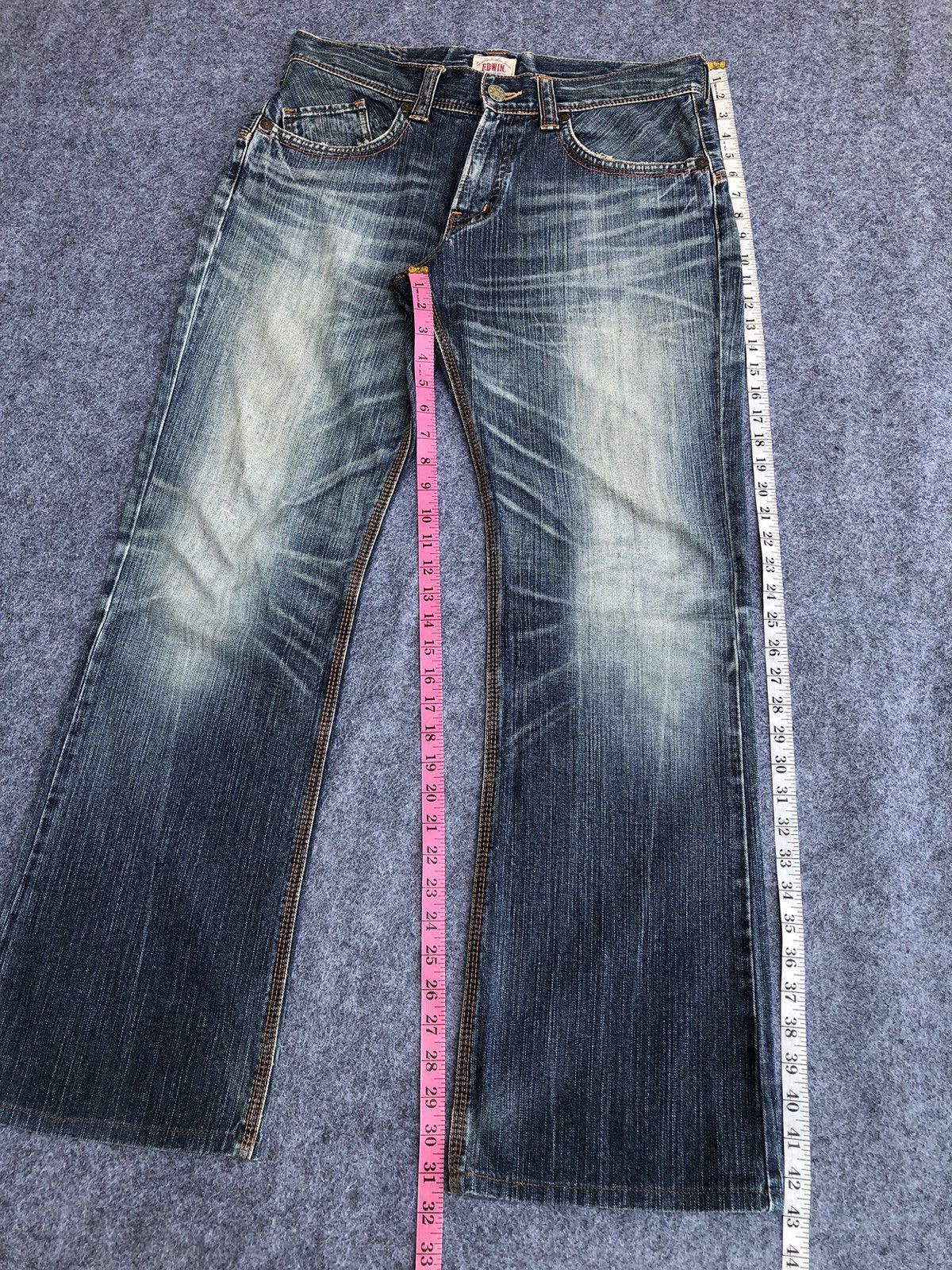 Edwin Last Drop🔥Rare🔥Edwin Distressed Bootcut Exclusive Vtg Jeans Size US 34 / EU 50 - 14 Thumbnail