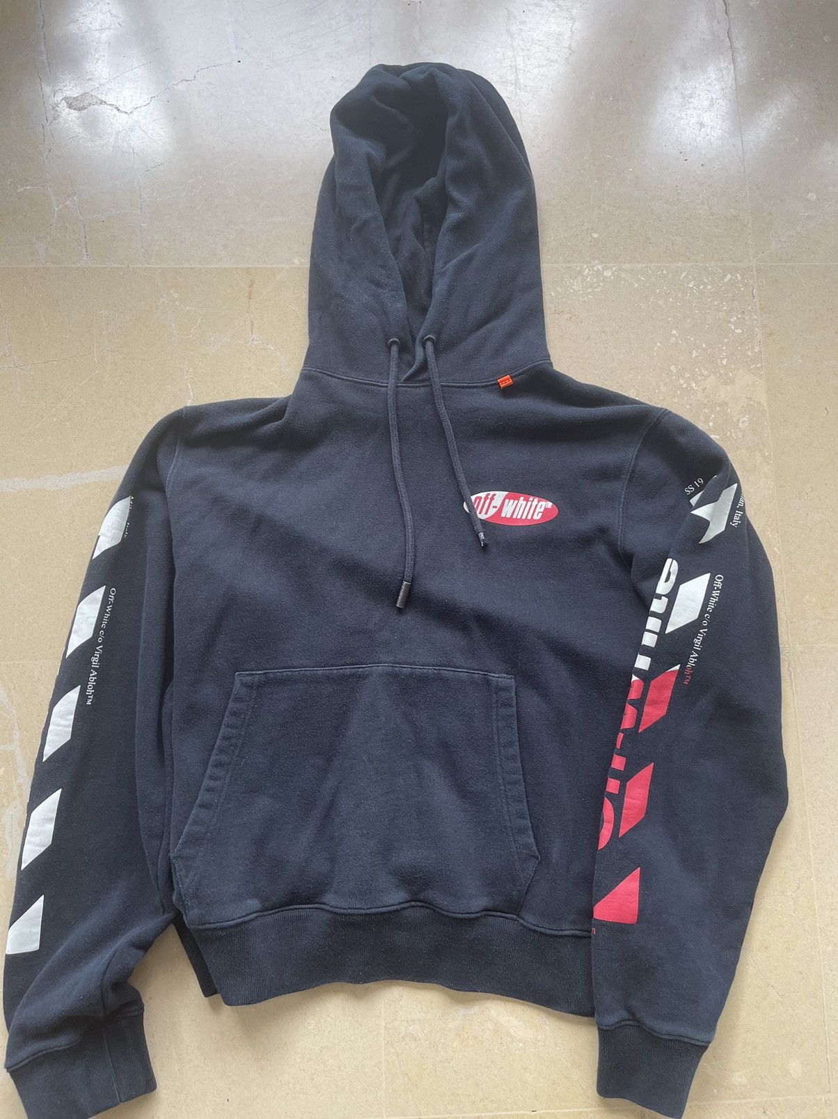 Off-White Used OFF-White Drawstring Pullover Hoodie Red/White X Logo Size US M / EU 48-50 / 2 - 16 Thumbnail