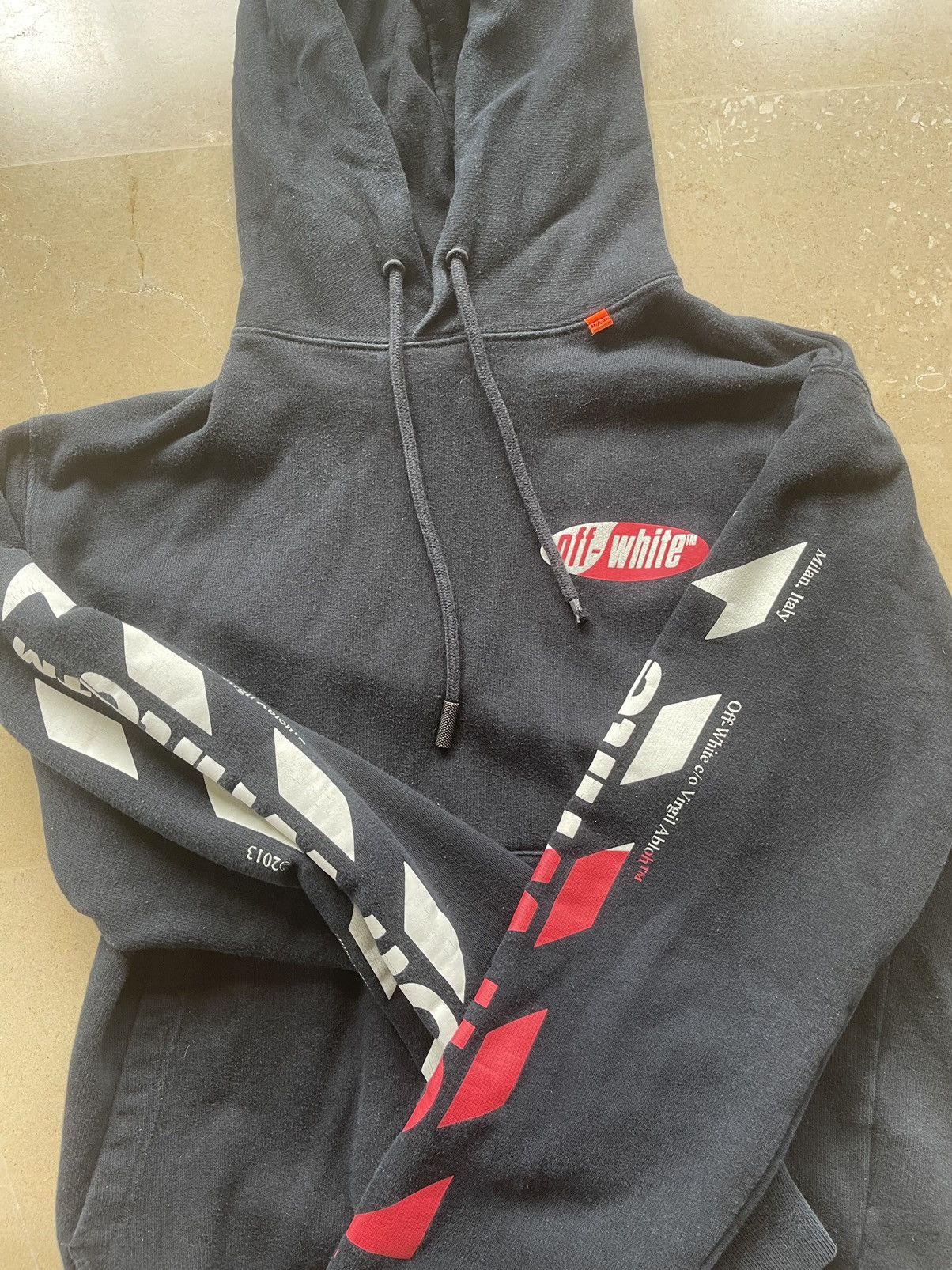 Off-White Used OFF-White Drawstring Pullover Hoodie Red/White X Logo Size US M / EU 48-50 / 2 - 2 Thumbnail
