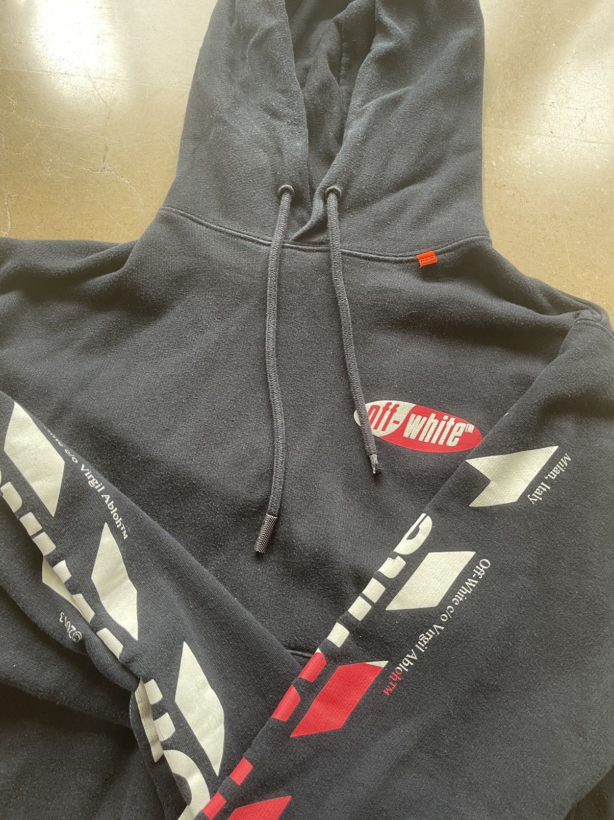 Off-White Used OFF-White Drawstring Pullover Hoodie Red/White X Logo Size US M / EU 48-50 / 2 - 17 Thumbnail