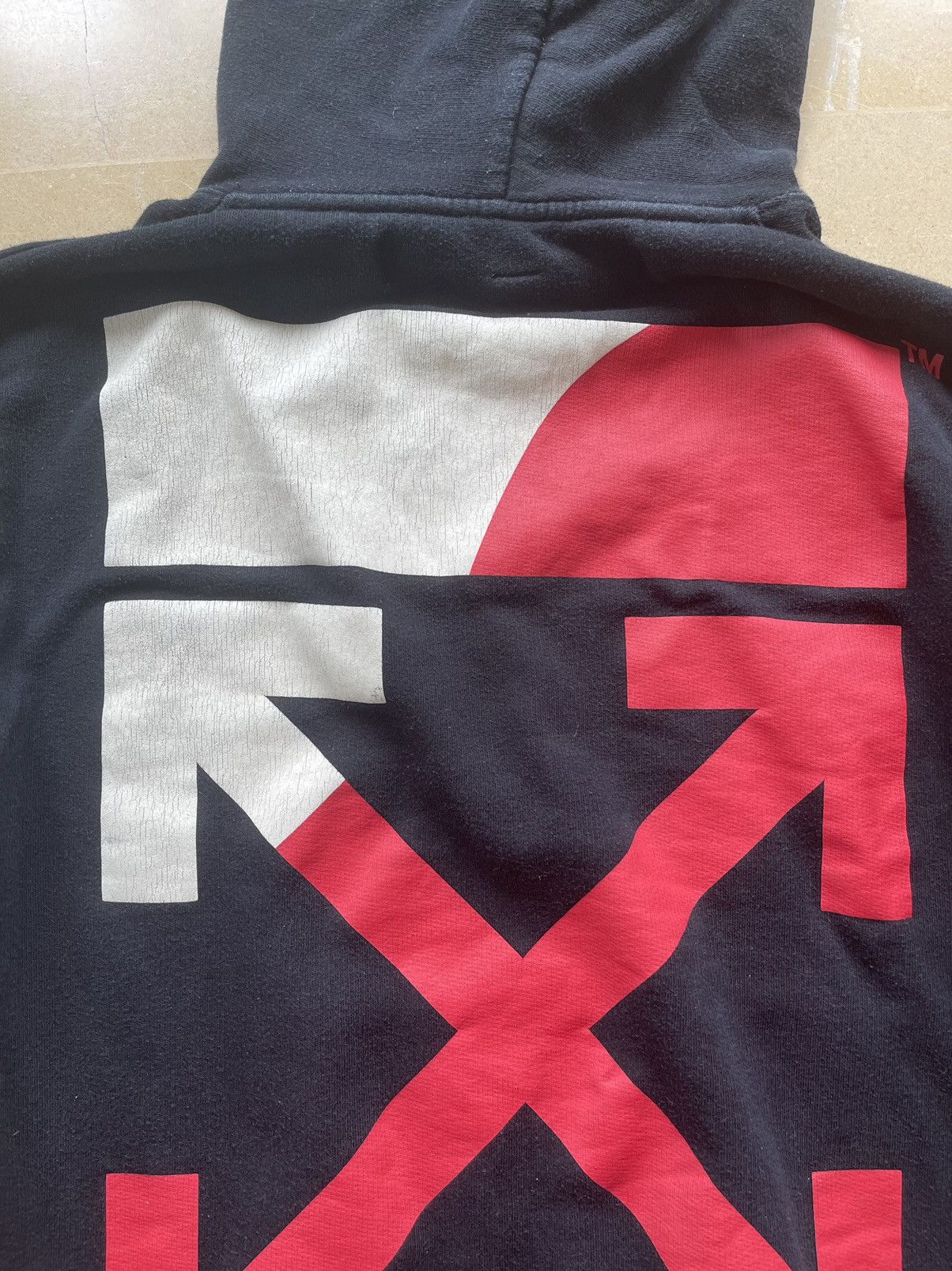 Off-White Used OFF-White Drawstring Pullover Hoodie Red/White X Logo Size US M / EU 48-50 / 2 - 3 Thumbnail