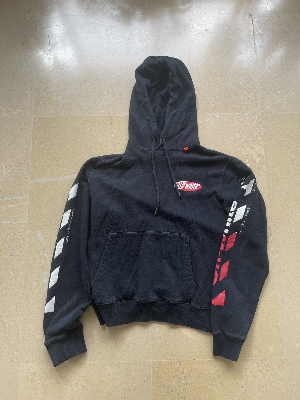 Off-White Used OFF-White Drawstring Pullover Hoodie Red/White X Logo Size US M / EU 48-50 / 2 - 14 Thumbnail