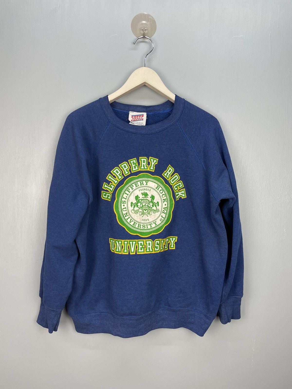 image of Made In USA x Vintage 80's University Of Pa Slippery Rock Sweatshirt in Blue, Men's (Size Medium)