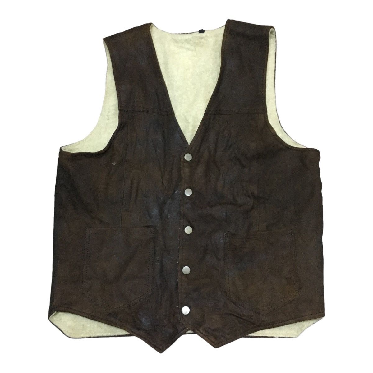 Other Rare Design Vintage Brand Leather Vests 1990s Size US XL / EU 56 / 4 - 1 Thumbnail
