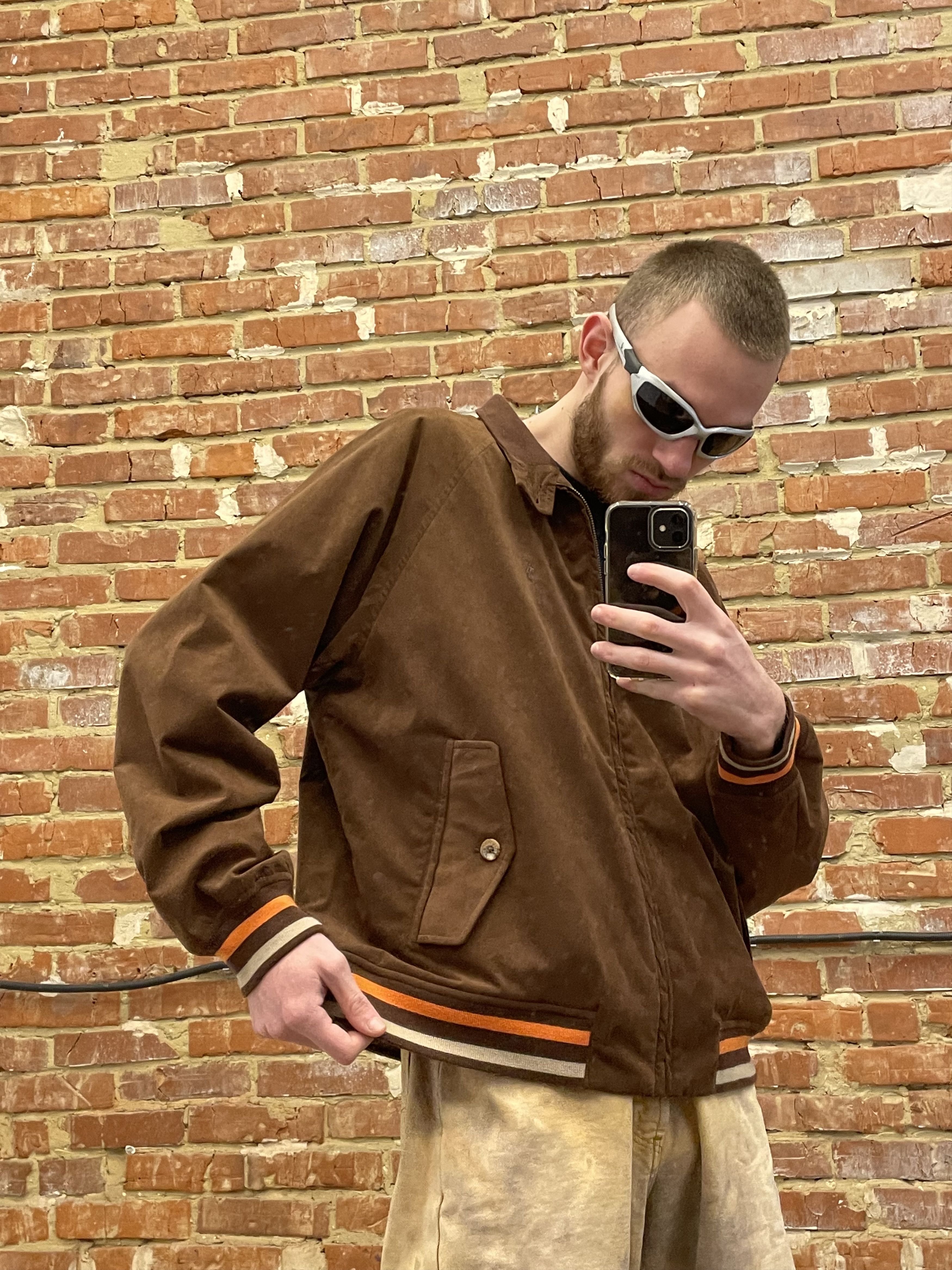 Harrington Jacket Brown Leather Polo Jacket Leather Jacket Polo