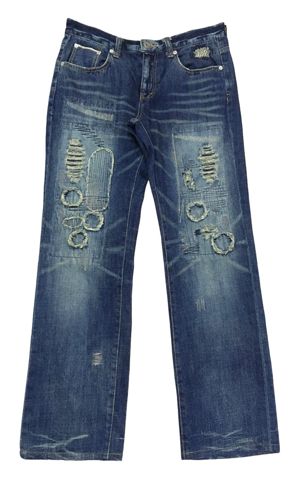 If Six Was Nine × Japanese Brand Rare Design Vintage Japanese Brand Distressed Jeans 1990s Size US 32 / EU 48 - 1 Thumbnail