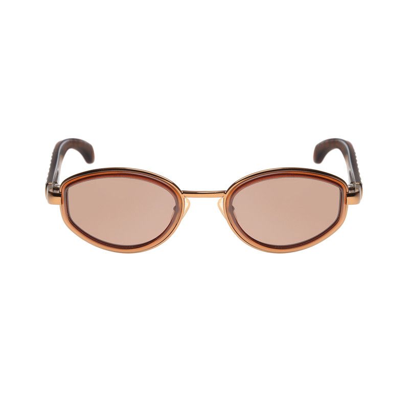 Max Mara Max Mara 90's Golden Brown Oval Frame Sunglasses Size ONE SIZE - 1 Thumbnail