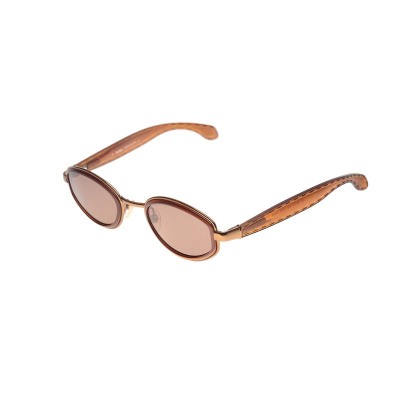 Max Mara Max Mara 90's Golden Brown Oval Frame Sunglasses Size ONE SIZE - 2 Thumbnail