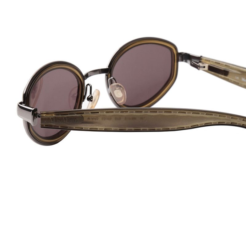 Max Mara Max Mara 90's Brown Green Oval Frame Sunglasses Size ONE SIZE - 3 Thumbnail