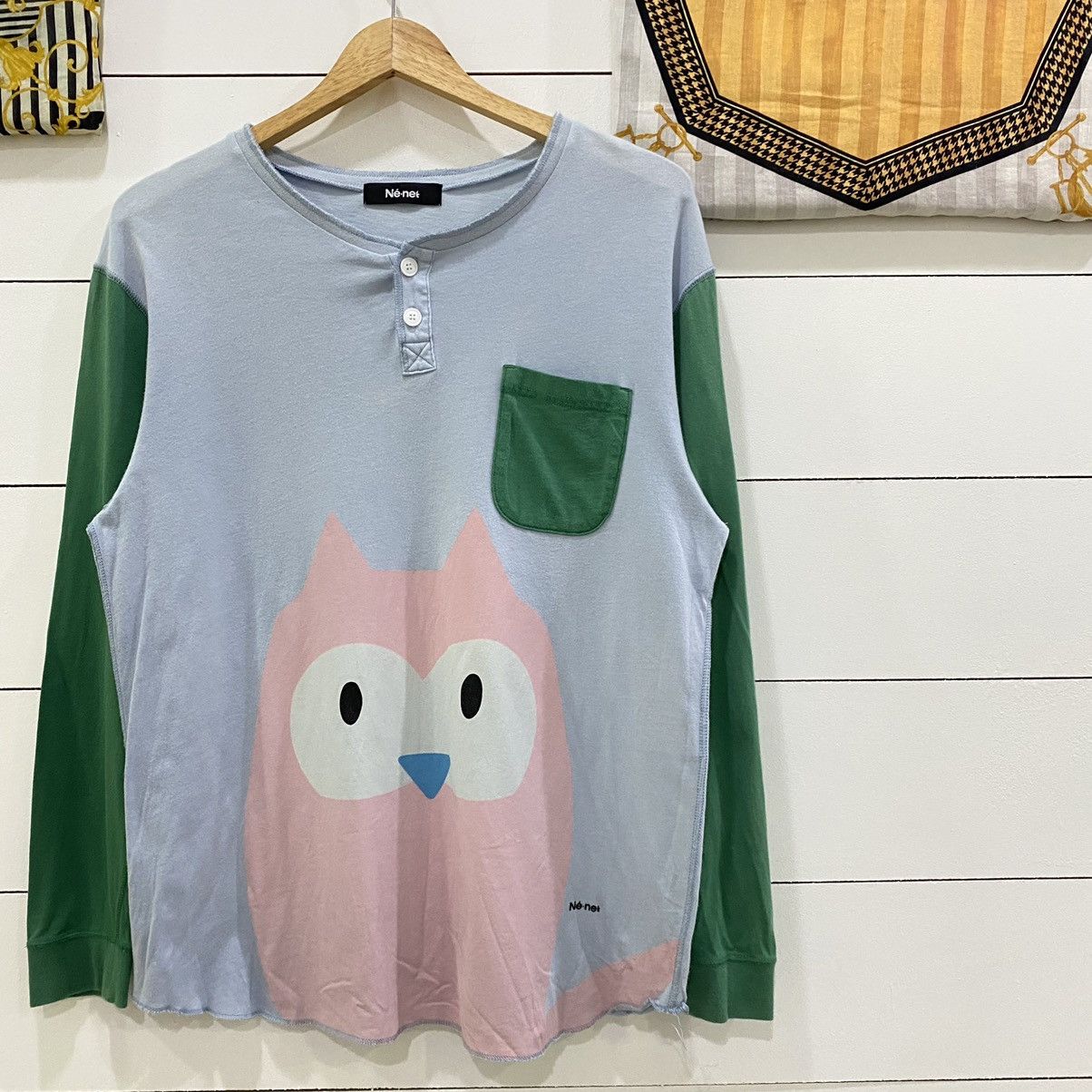 Issey Miyake × Japanese Brand × Ne-Net Ne-net by Issey Miyake Owl Long Sleeve Shirts Size US S / EU 44-46 / 1 - 2 Thumbnail