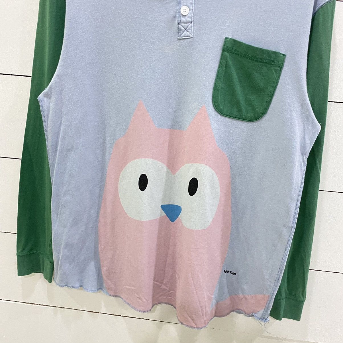 Issey Miyake × Japanese Brand × Ne-Net Ne-net by Issey Miyake Owl Long Sleeve Shirts Size US S / EU 44-46 / 1 - 4 Thumbnail