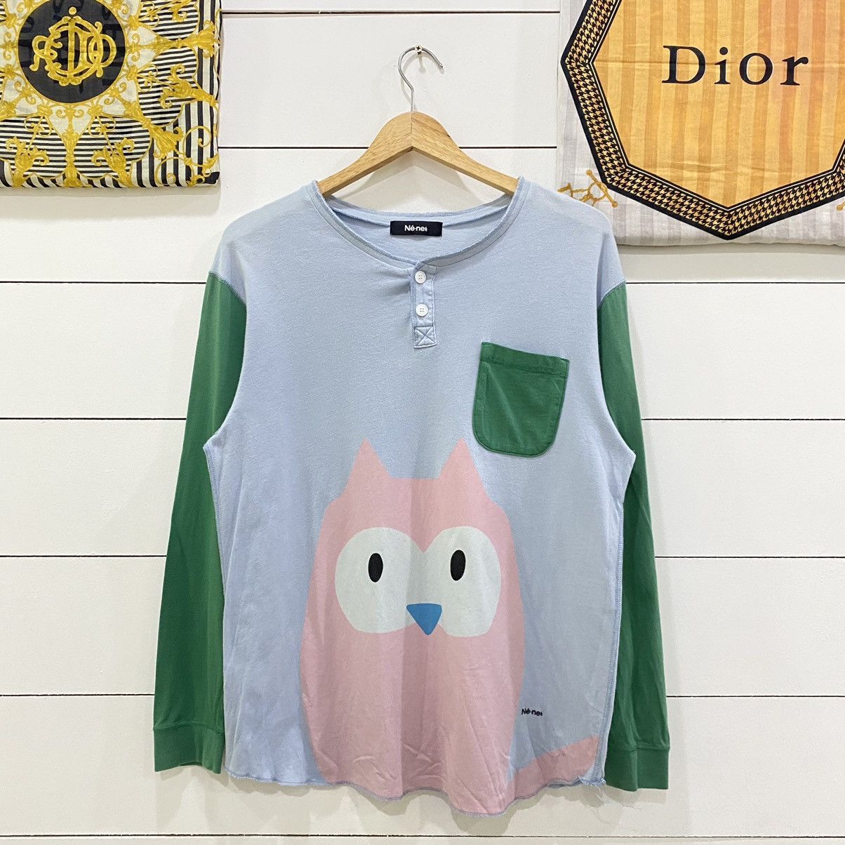 Issey Miyake × Japanese Brand × Ne-Net Ne-net by Issey Miyake Owl Long Sleeve Shirts Size US S / EU 44-46 / 1 - 1 Thumbnail